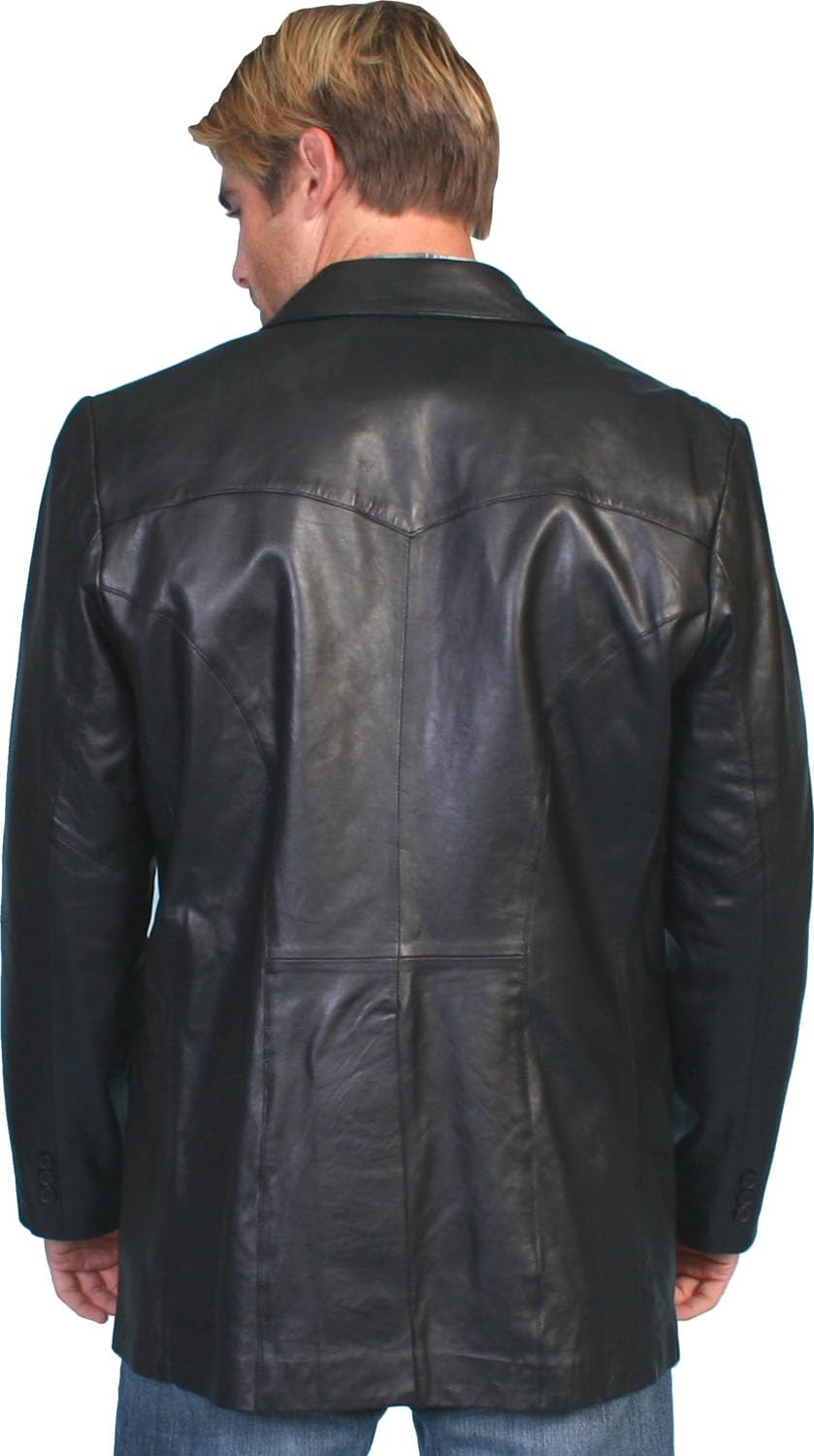 Sculy Men's Big & Tall Lamb Leather Blazer Jacket - Premium Soft & Comfortable Formal Wear for Business, Weddings & Special Occasions
