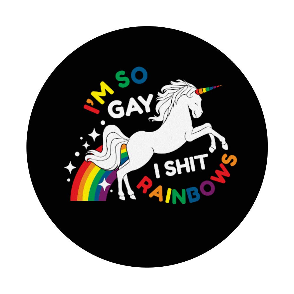 LGBT Pride Rainbow Unicorn PopSockets PopGrip - Swappable Phone Grip for iPhone & Android | Perfect Gay Pride Gift for Men, Women & LGBTQ+ Community | Great for Daily Use, Parties & Pride Events
