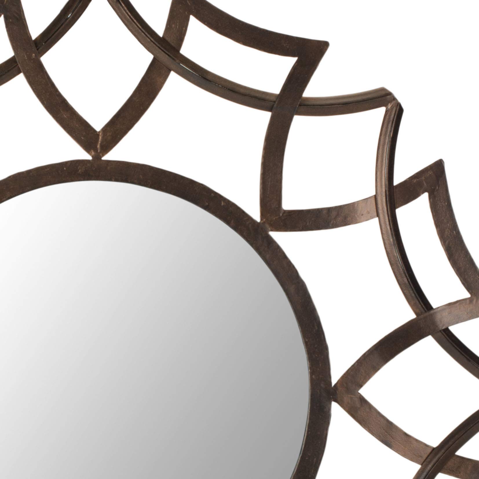 SAFAVIEH Home Collection Inca Sunburst Mirror - Round Decorative Wall Mirror for Living Room, Bedroom, Entryway - Boho Chic Home Decor Accent Piece