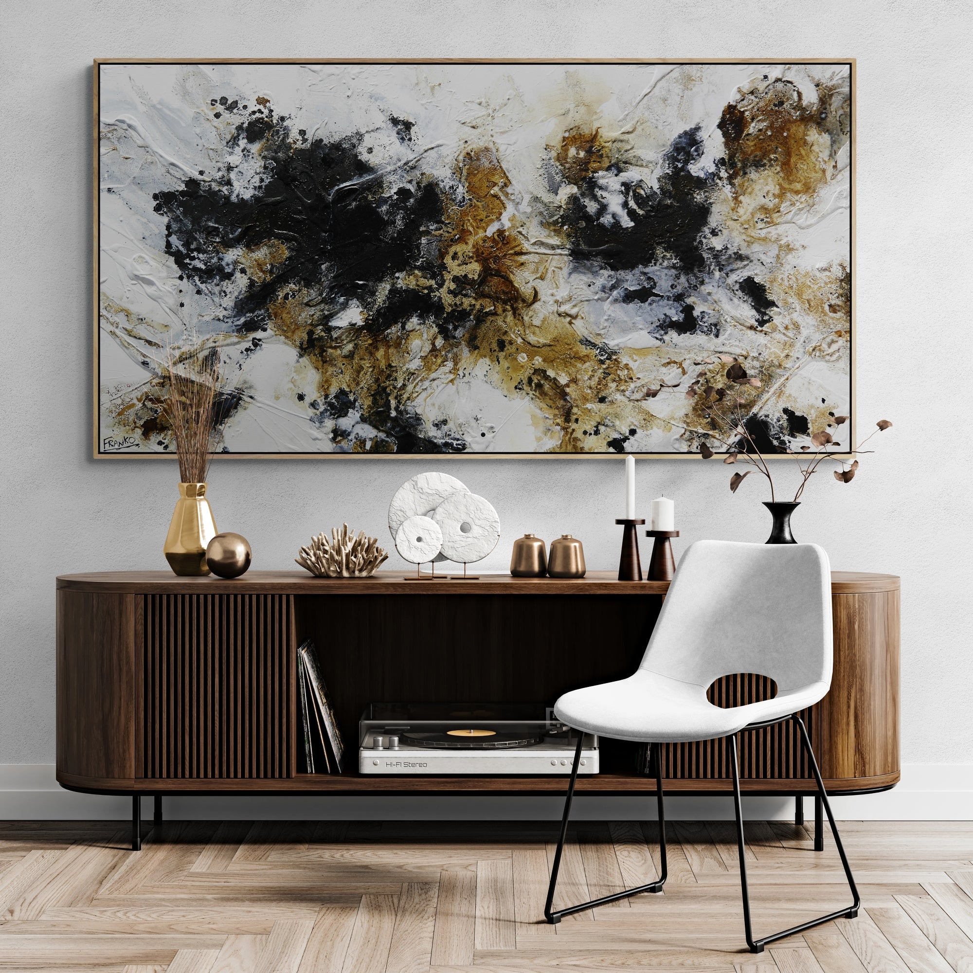 Lunar Edge 190cm x 100cm Rustic Textured Abstract Wall Art Painting - Modern Home Decor for Living Room, Bedroom & Office