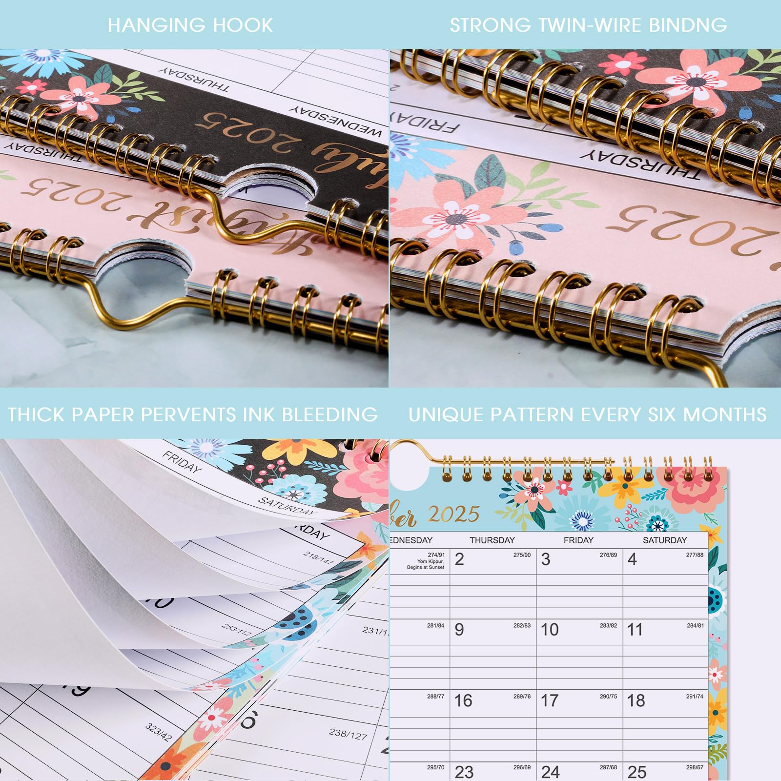 2025-2026 Wall Calendar - 18 Month Planner from July 2025 to December 2026 with Twin-Wire Binding, 11