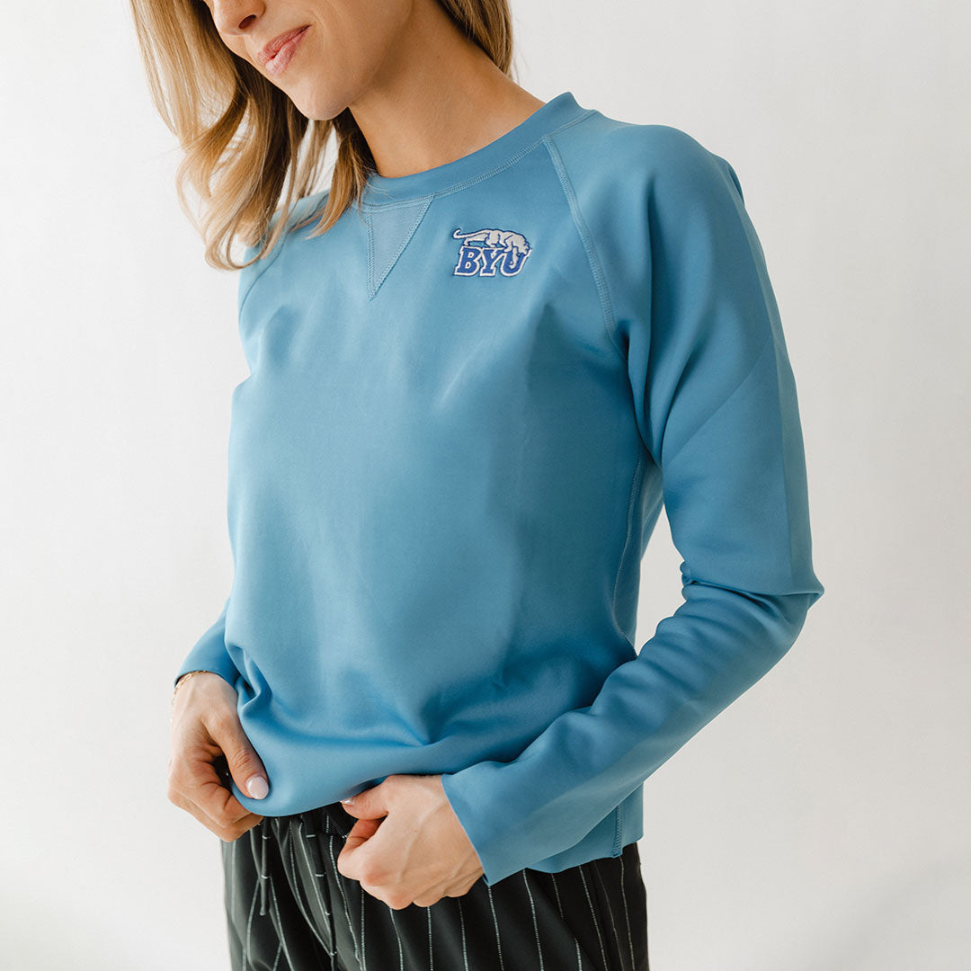 BYU Midway Blue Neo Sweatshirt | Comfortable Pullover Hoodie for Men & Women | Perfect for Casual Wear, Gym & Outdoor Activities