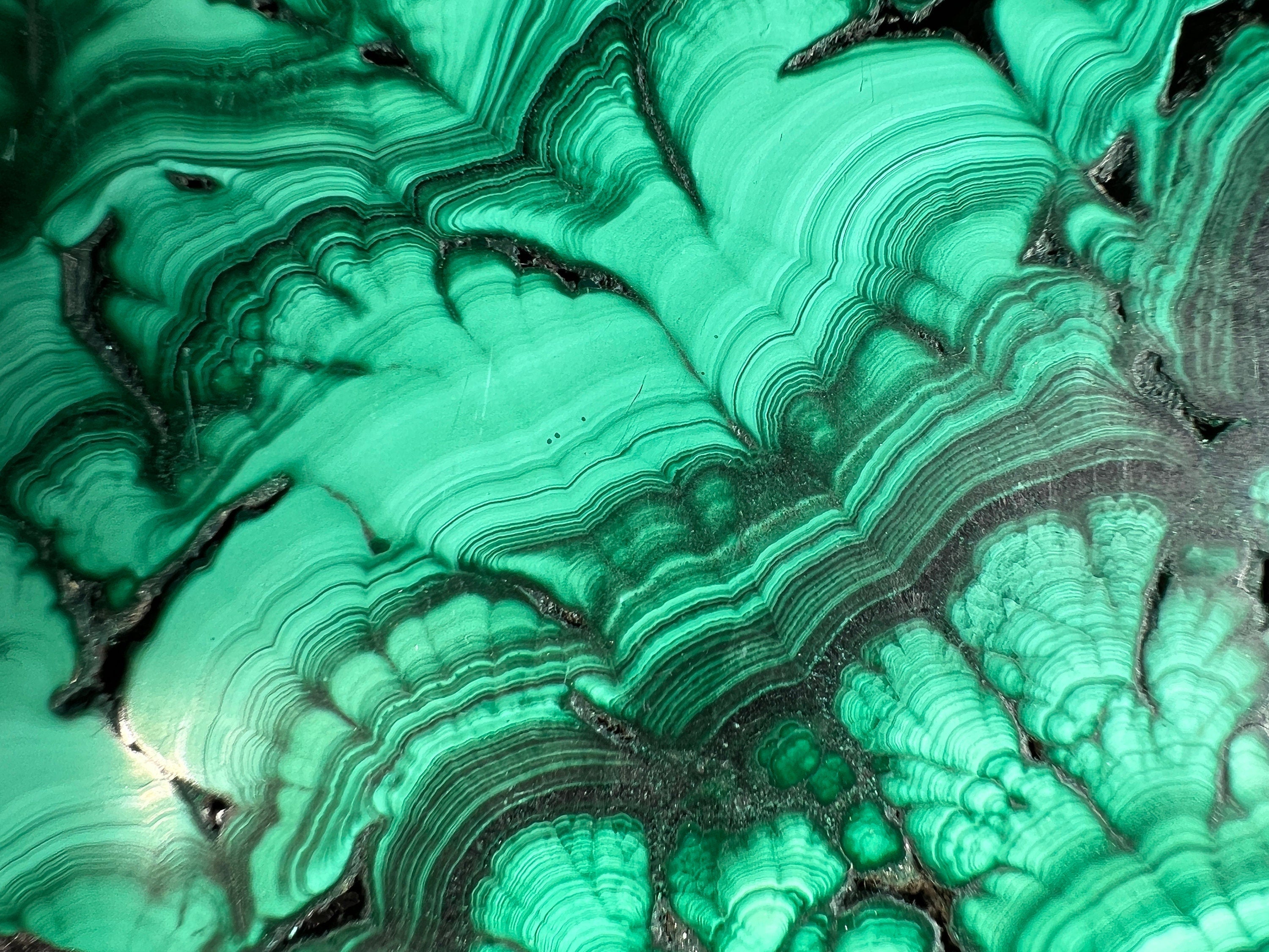 Premium Green Malachite Crystal Slab - Natural Stone for Jewelry Making, Healing Crystals, Unique Gifts & Home Decor (50414) | Perfect for Meditation Spaces, Crystal Collections & Spiritual Healing