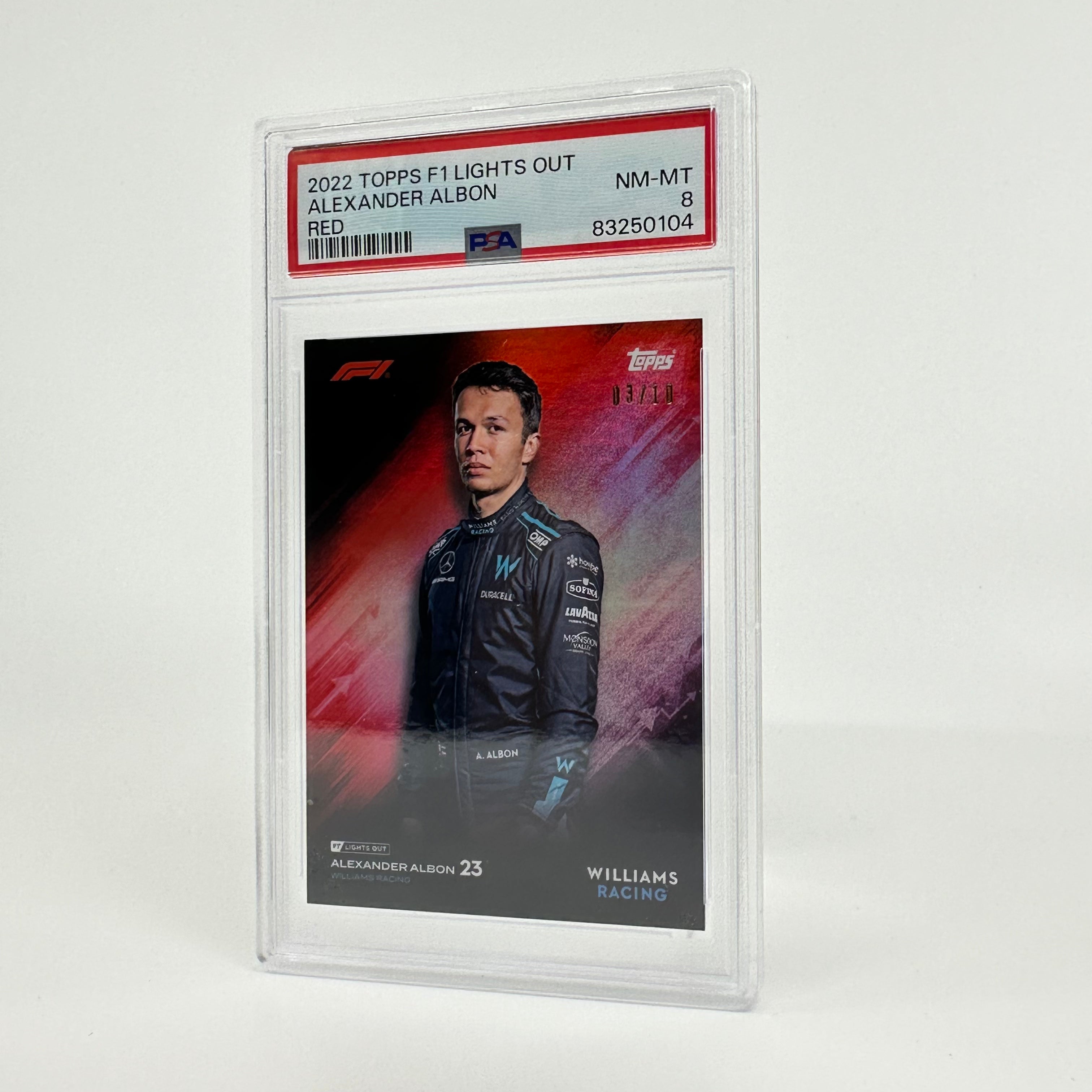 PSA 8 Graded 2003 Alexander Albon Red Rookie Card - Perfect for Sports Memorabilia Collectors & F1 Racing Fans Display