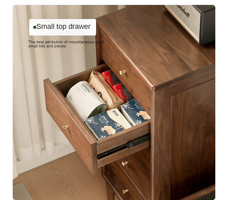 Solid Black Walnut & Oak Wood Drawer - Modern Porch Cabinet for Outdoor Storage & Entryway Organization | Perfect for Patio, Deck, and Garden Decor