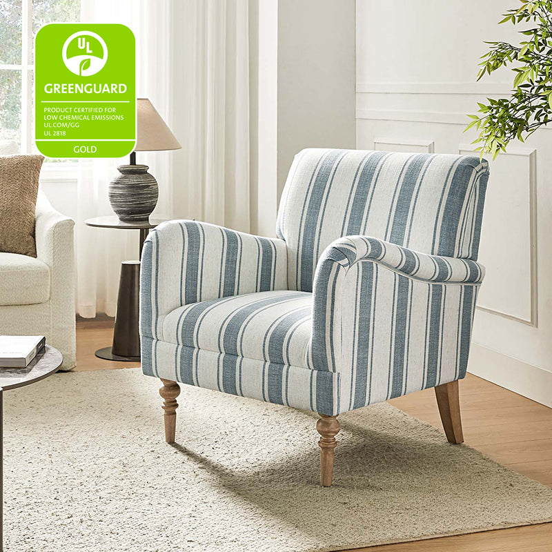 Quentin Upholstered Armchair - Modern Accent Chair for Living Room, Bedroom & Office - Comfortable Lounge Chair with Soft Fabric & Sturdy Wooden Legs