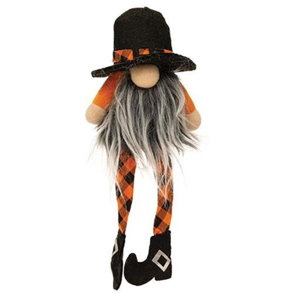 Halloween Gnome Decor with Dangling Legs - Small Size for Tabletop, Shelf, or Mantel Display - Perfect for Spooky Home and Party Decorations