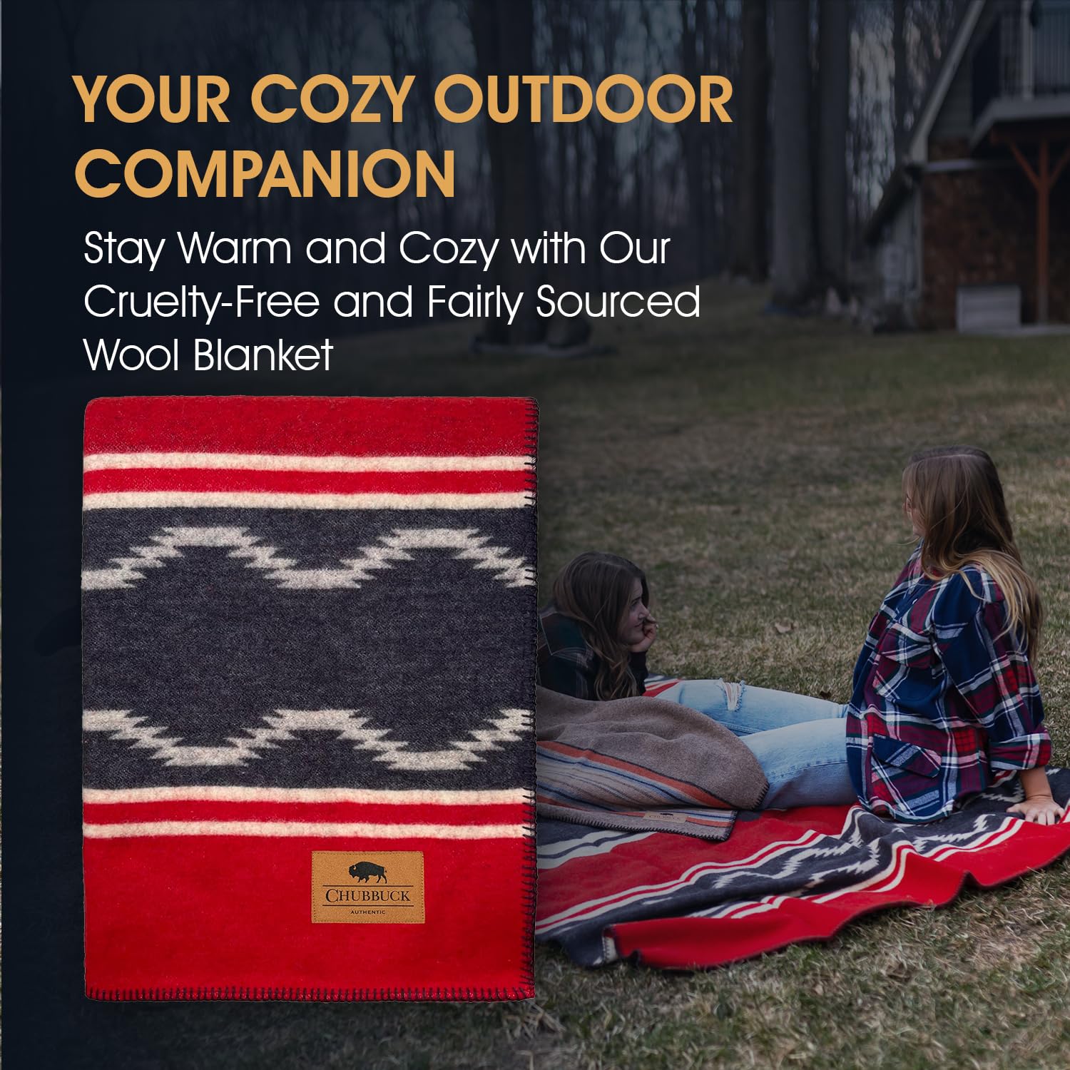 Premium 100% Wool Blanket for Winter Camping - 60