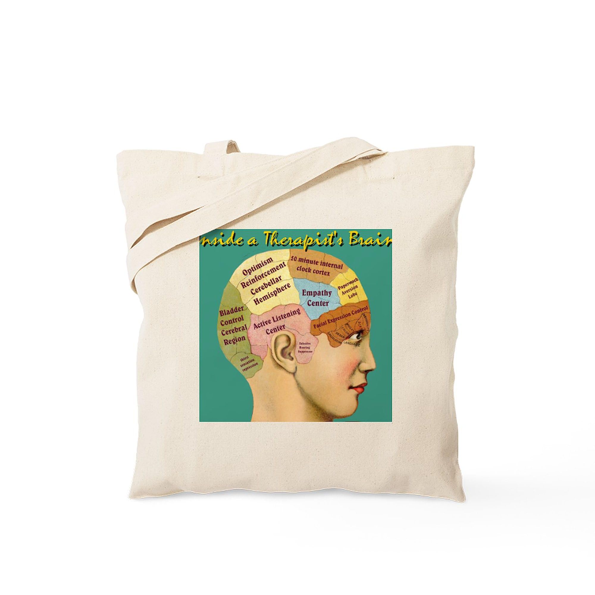 Inside A Therapist's Brain Tote Bag - Natural Canvas Reusable Shopping Bag for Therapy Sessions, Work & Groceries
