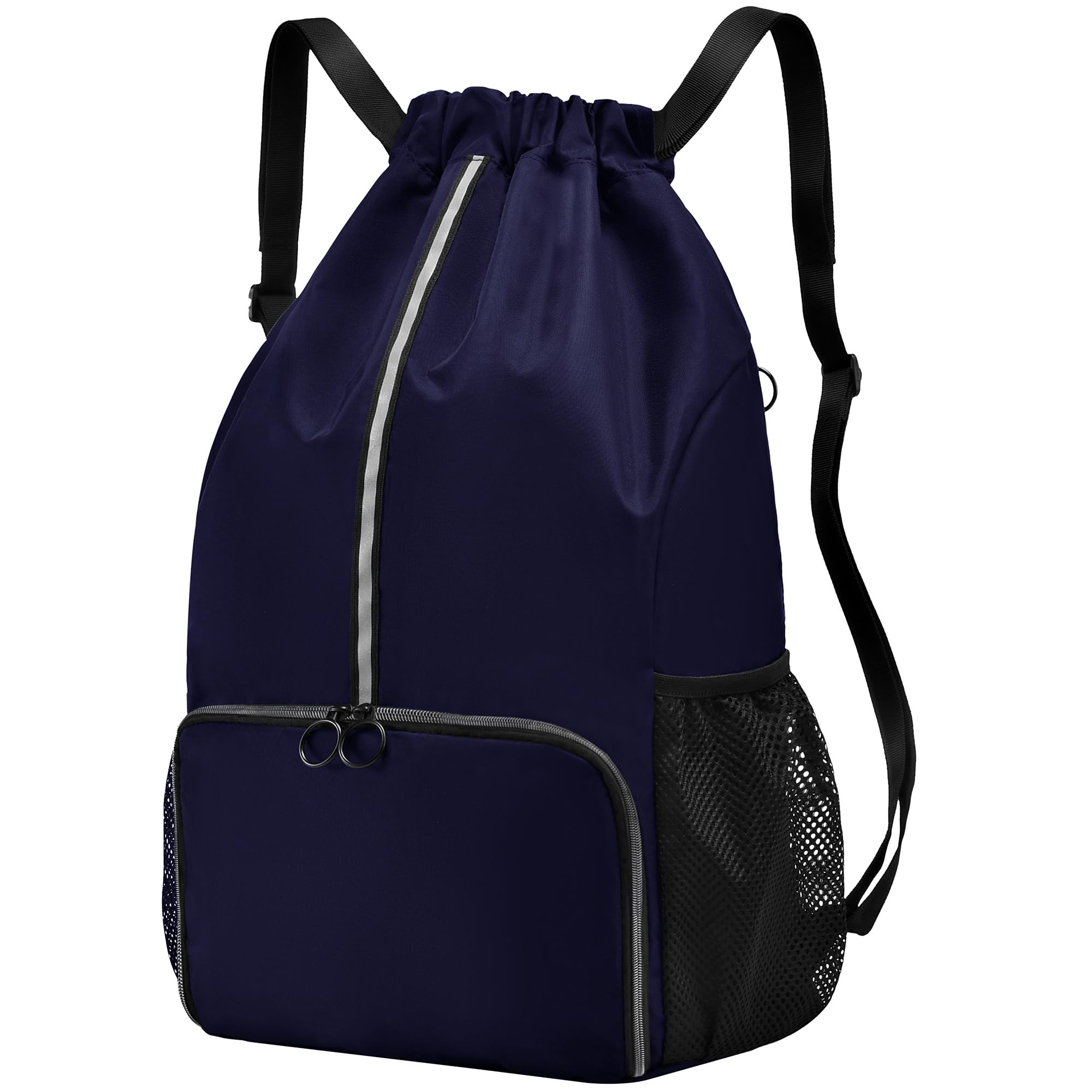 Large Drawstring Backpack with Shoe Compartment - Gym & Beach Bag for Men & Women