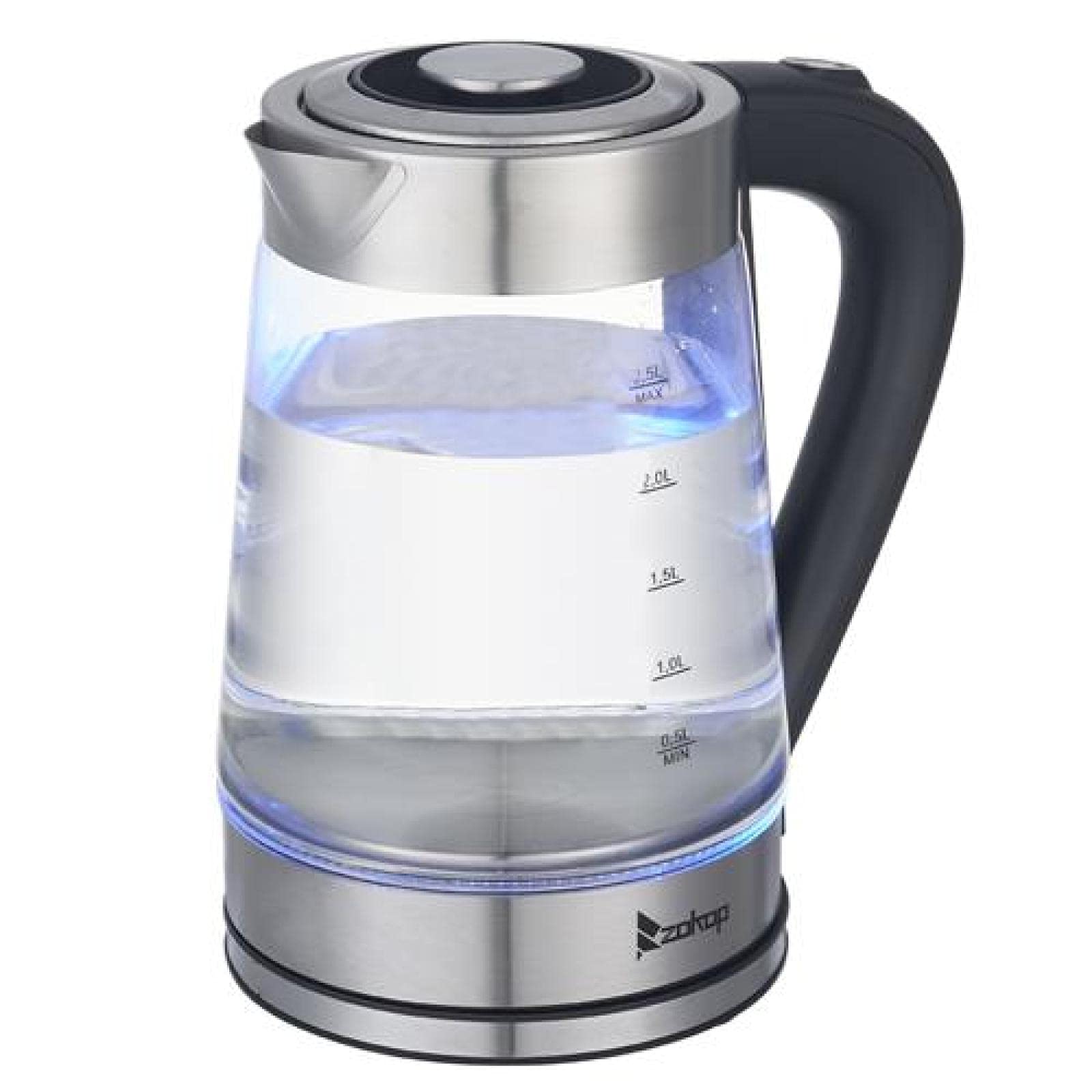 Premium 1500W 2.5L Glass Electric Kettle - 110V Fast Boiling with Blue LED Light Indicator, Auto Shut-Off & Boil-Dry Protection - Perfect for Home, Office, Dorm or Tea/Coffee Brewing