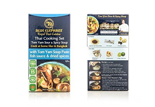 Blue Elephant Thai Tom Yum Soup Mix - Authentic Sour & Spicy Flavor (90g) | Perfect for Thai Cuisine, Hot Pot & Quick Meals