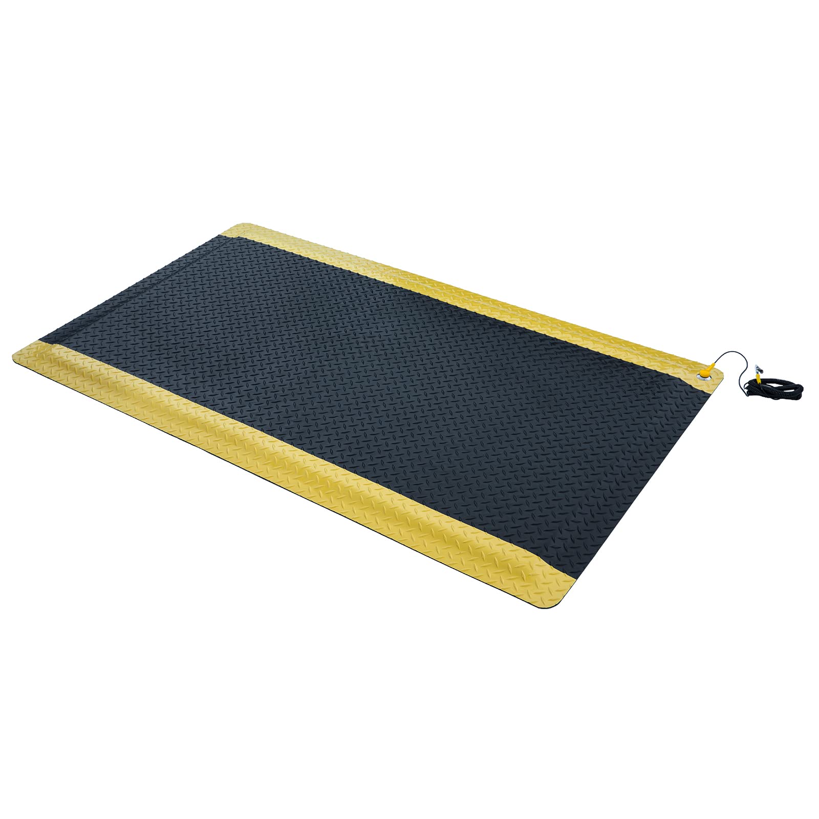 3' x 5' ESD Anti-Fatigue Conductive Mat - Heavy Duty Diamond Plate Floor Mat with Soft Sponge & Non-Slip Surface, 3/4