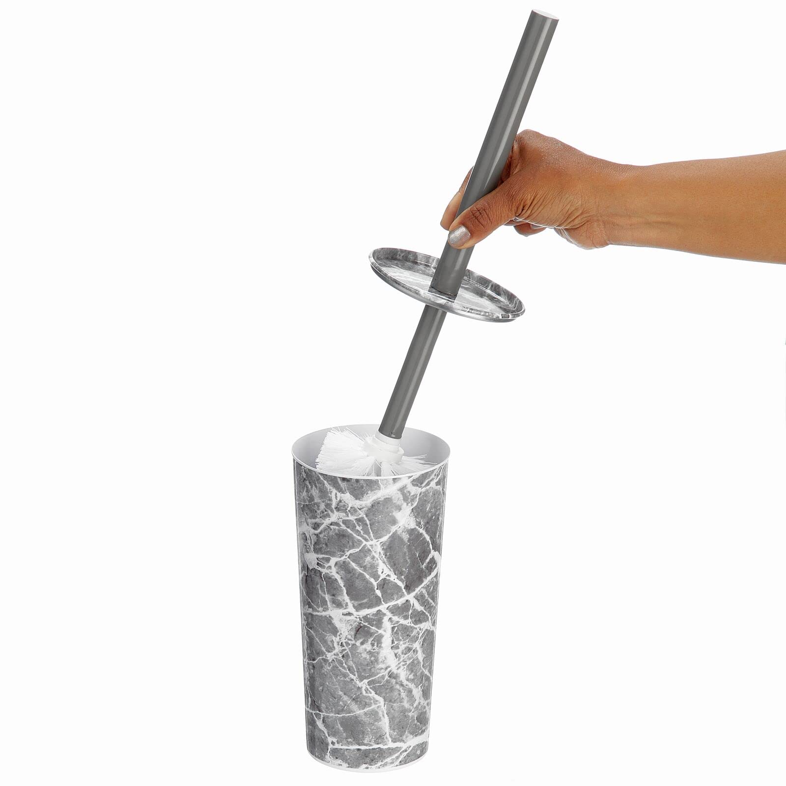 Stainless Steel Toilet Brush Set with Holder - Heavy Duty Bathroom Cleaner for Modern Homes