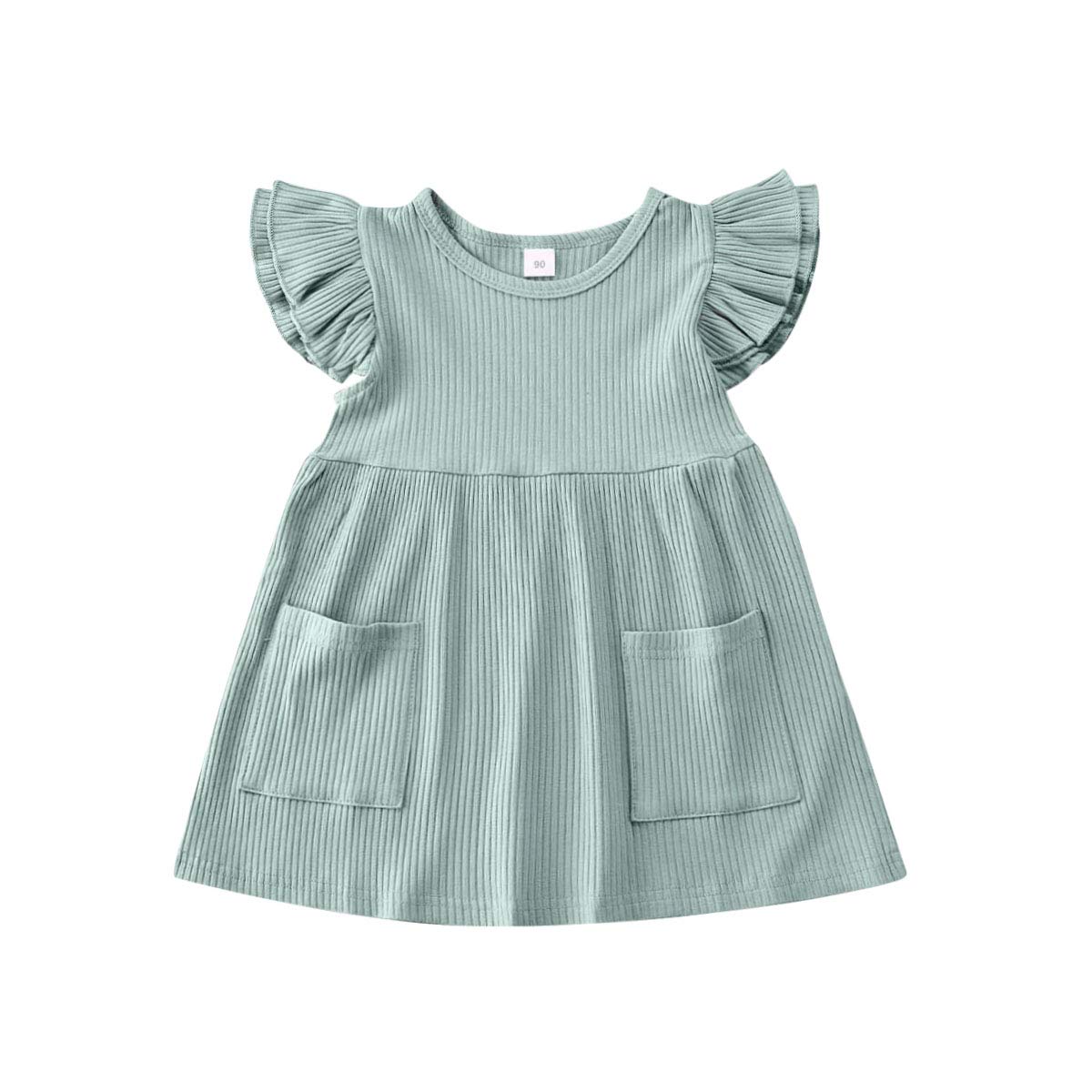 Organic Cotton Ruffled Sleeve Tunic Dress for Baby Girls - Soft Swing Casual Sundress with Princess Design for Party, Playdate & Special Occasions