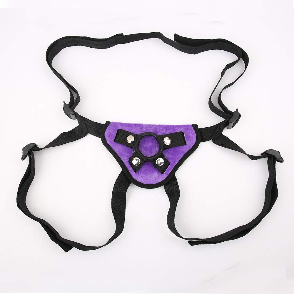 MISSTU Strapon Harness for Women - Adjustable Wearable Panty Vibrator with Clitoral Stimulator & Bullet Vibrator - Beginner Lesbian Couples Sex Toy (Purple) - Perfect for Role Play, Couples Bonding & Sensual Exploration