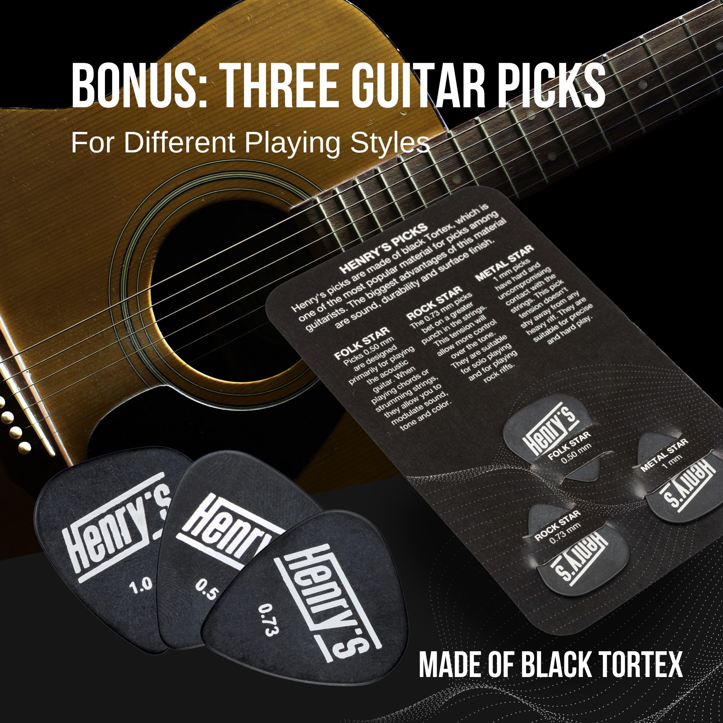 Premium Phosphor Bronze Acoustic Guitar Strings Set (11-52 Medium Gauge) with Bonus E1 String & 3 Picks - 6 String Pack for Warm Tone & Durability - Perfect for Live Performances, Studio Recording & Practice Sessions