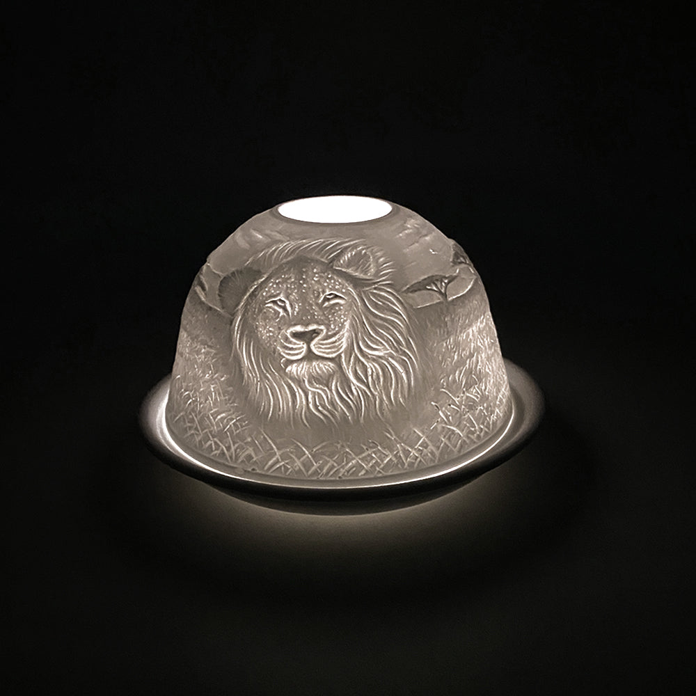 Elegant Cello Tealight Dome with Lion Design - Perfect for Romantic Dinners, Weddings & Home Decor