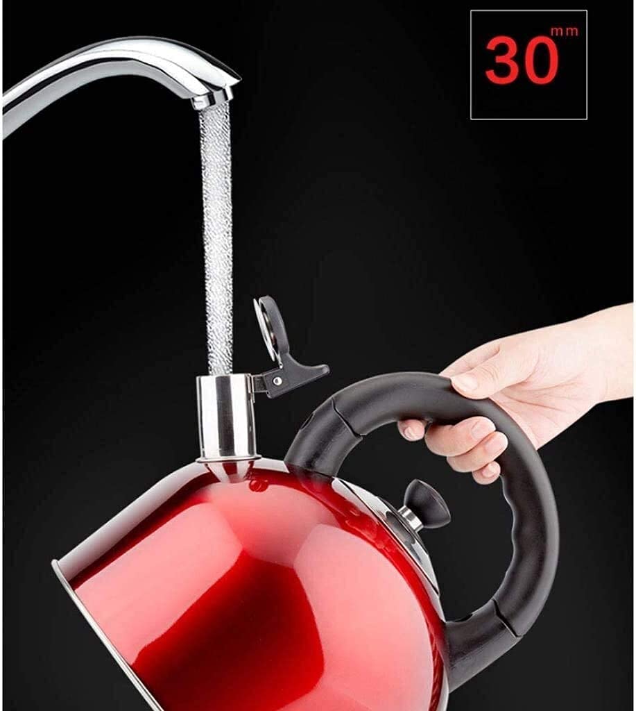 Premium 4L Stainless Steel Whistling Tea Kettle - 304 Food-Grade Safe, Induction & Gas Stove Compatible, Automatic Whistle (Yellow) - Perfect for Home Kitchen, Office, Camping & Gift Giving