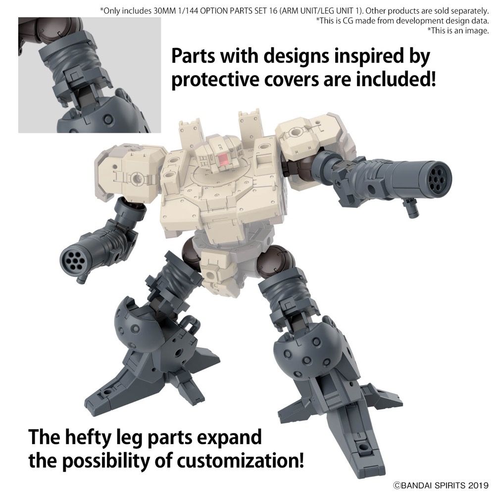 Bandai 30 Minutes Missions 30MM W 29 1/144 Option Parts Set 16 (Arm Unit / Leg Unit 1) Model Kit - Customizable Robot Building Kit for Hobbyists and Collectors - Perfect for DIY Projects, Display, and Action Figure Customization