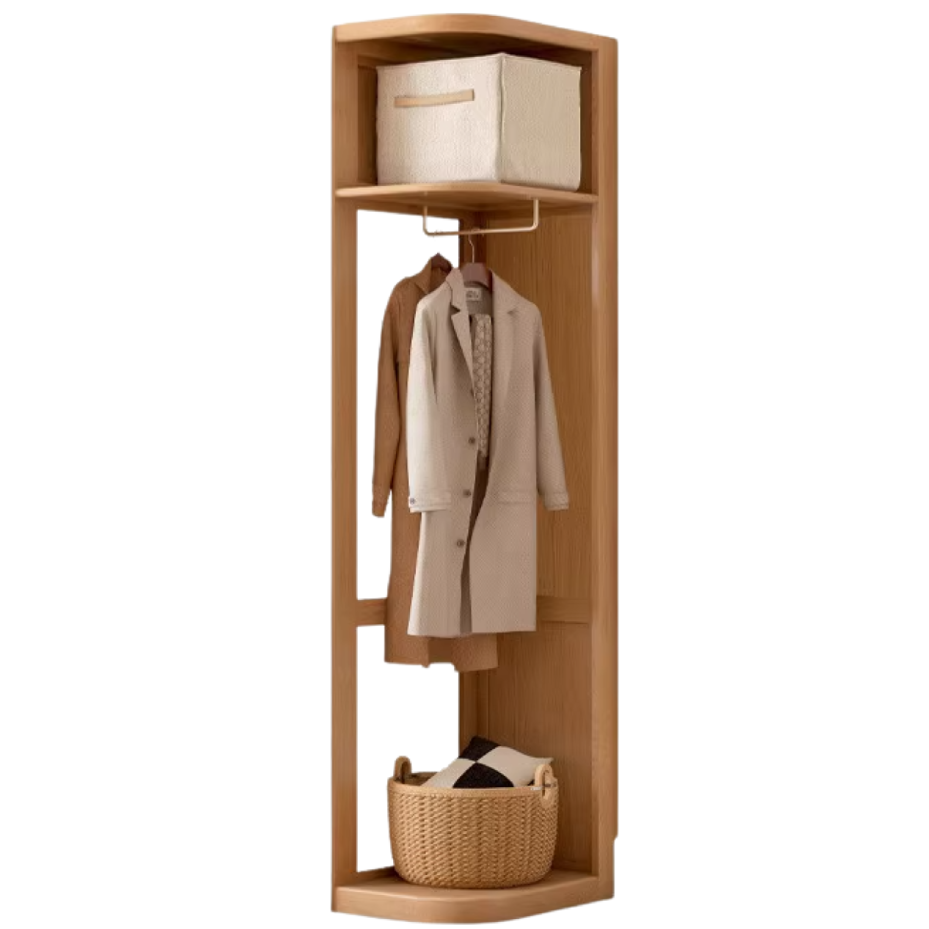 Solid Oak Wood Sliding Door Wardrobe Closet - Modern & Durable Storage for Bedroom, Living Room, or Walk-In Closet Organization