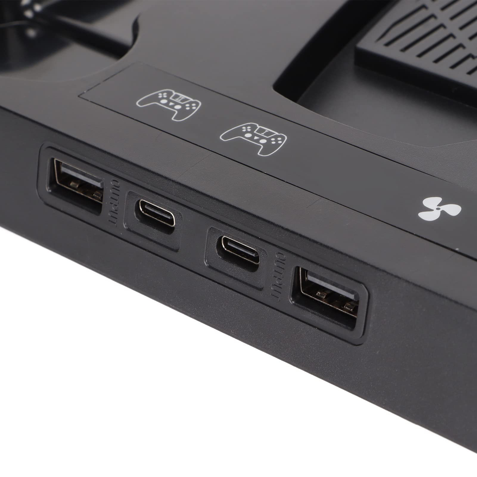 Multifunctional Cooling Fan Stand for PS5 - Dual Controller Charging Station with 2 USB & 2 USB-C Ports - Perfect for Gaming, Streaming & Long Play Sessions