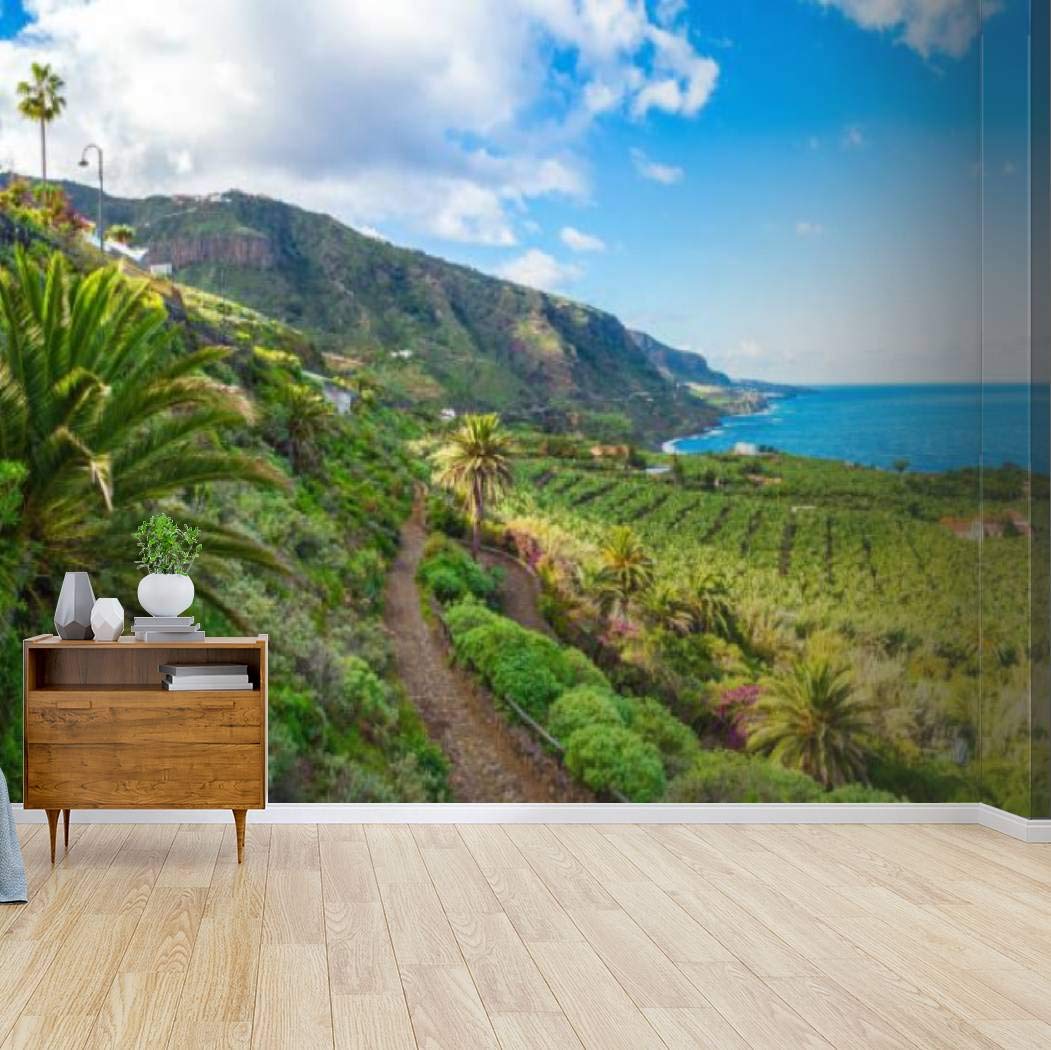 Self-Adhesive Peel & Stick Wallpaper Mural - North Tenerife Coast, Canary Island Spain Landscape Canvas Print | Easy Home Decor for Living Room, Bedroom & Office