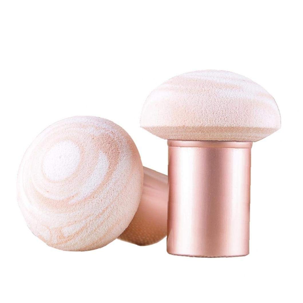 Professional Makeup Sponge Brush Set - Mushroom Head Wet & Dry Concealer Foundation Blending Tool (Pink & Gold) for Flawless Makeup Application - Perfect for Daily Use, Travel & Professional Makeup Artists