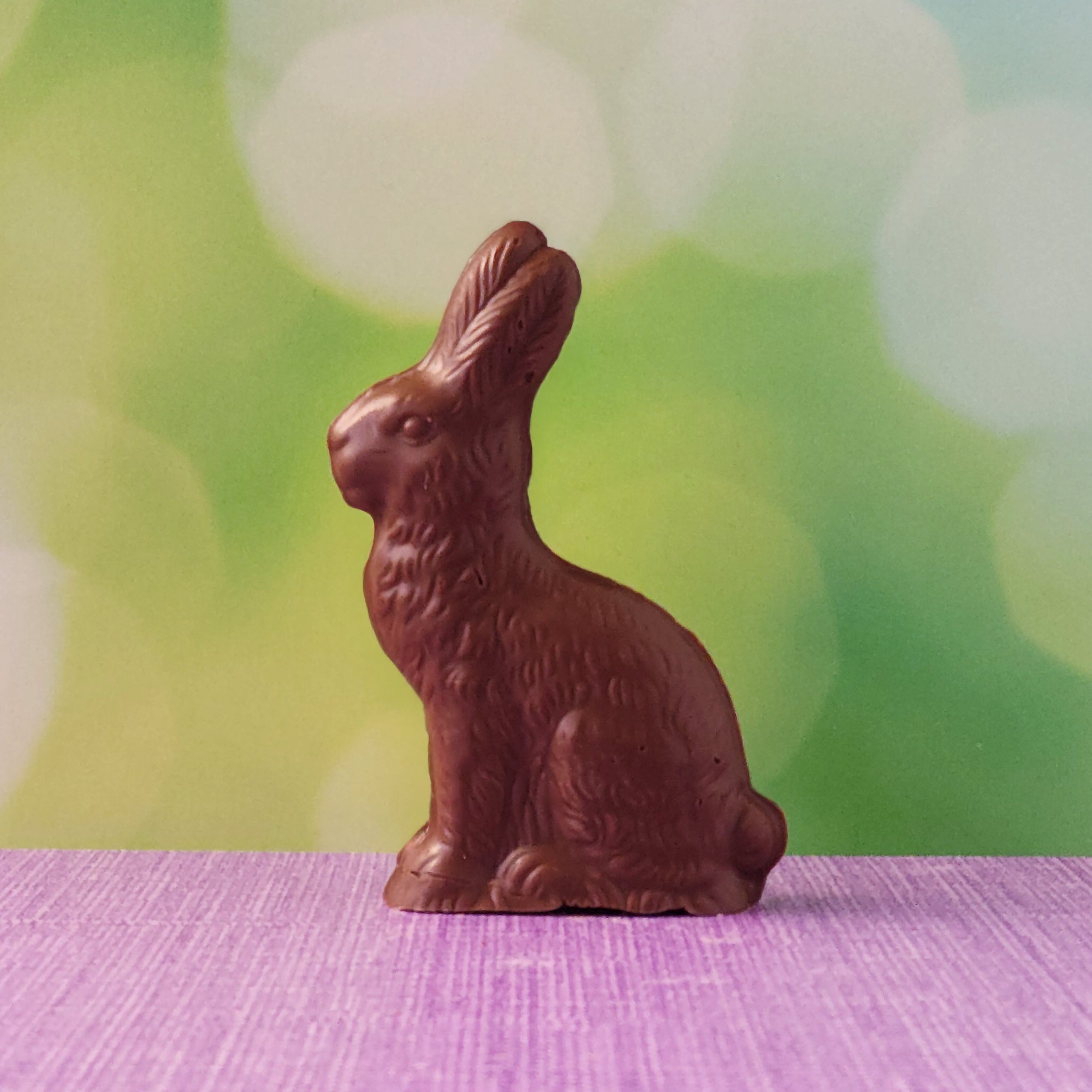 Premium Solid Chocolate 3D Sitting Bunny - Small Easter Gift, Party Favors & Home Decor - Perfect for Easter Celebrations, Birthday Parties & Sweet Treats