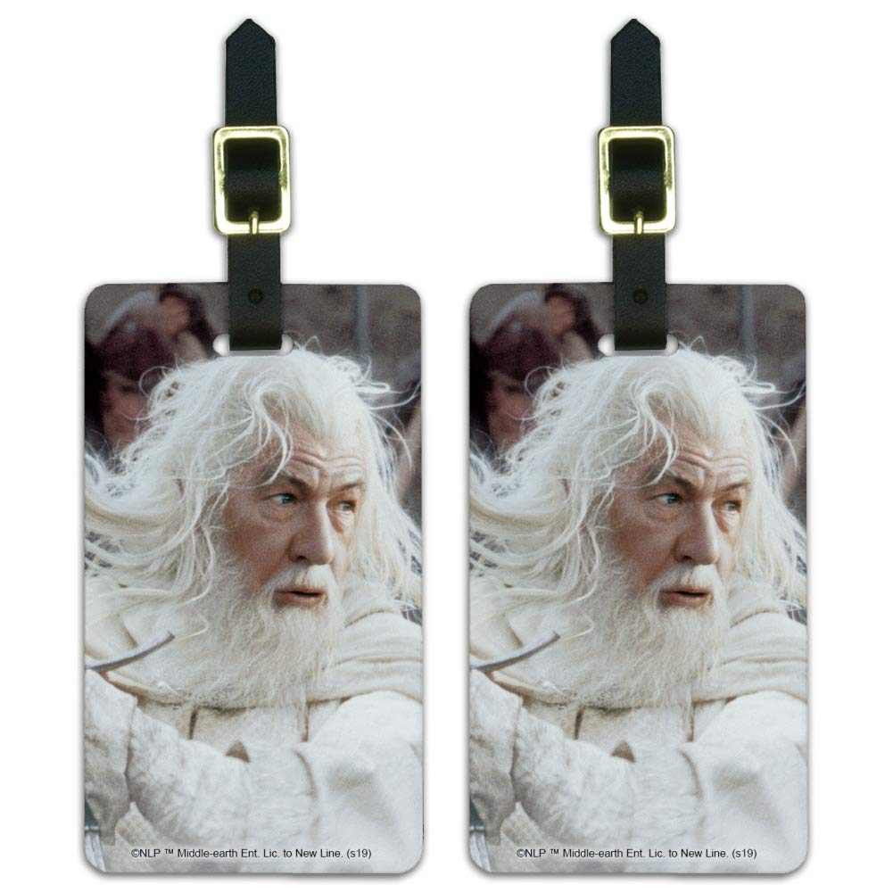 Lord of the Rings Gandalf The White Luggage ID Tags - Set of 2 Travel Accessories for Suitcases, Backpacks & Bags - Perfect for LOTR Fans & Travel Enthusiasts