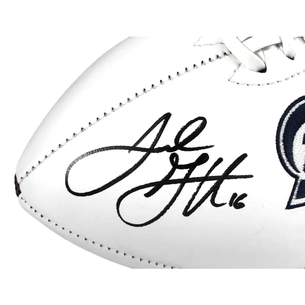 Jared Goff & Cooper Kupp Autographed LA Rams White Football with COA - Perfect for NFL Collectors, Sports Memorabilia Fans & Game Room Decor
