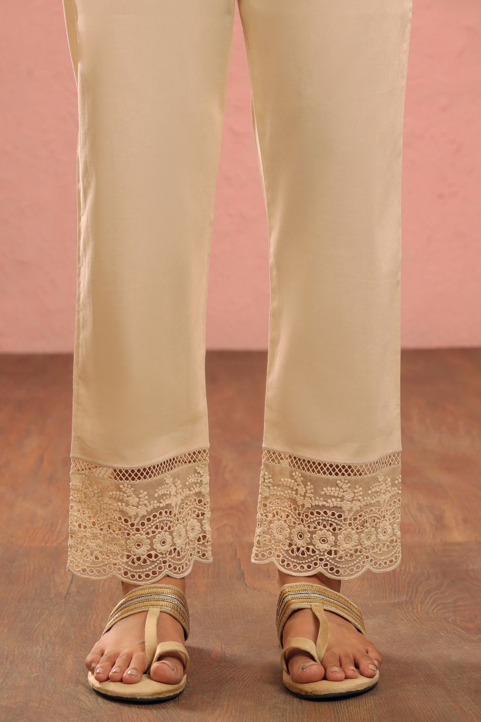 Premium Cambric Beige Trousers for Women - Comfortable Office Pants & Casual Wear - Perfect for Work, Travel & Everyday Outfits