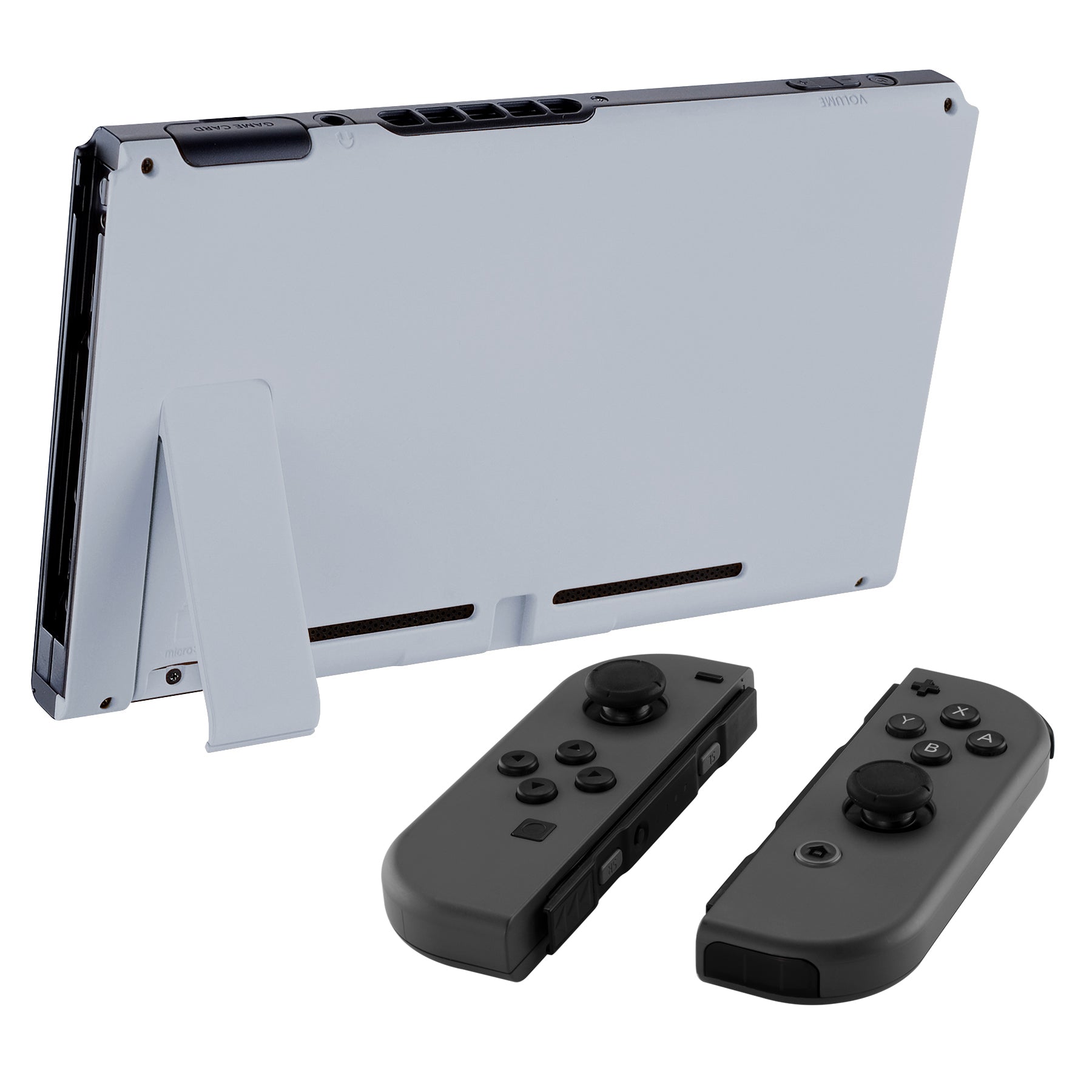 eXtremeRate Replacement Back Plate with Kickstand for Nintendo Switch - New Hope Gray | Durable Gaming Accessory for Enhanced Comfort & Portability | Perfect for Travel, Gaming On-The-Go & Home Entertainment