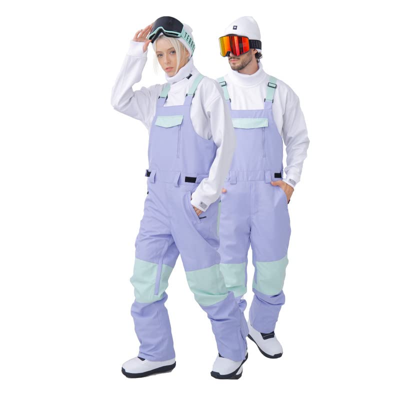 SNOWVERB Waterproof Ski Bibs for Men & Women - Adjustable Winter Snowboard Pants with Ripstop Fabric - Perfect for Skiing, Snowboarding & Outdoor Adventures