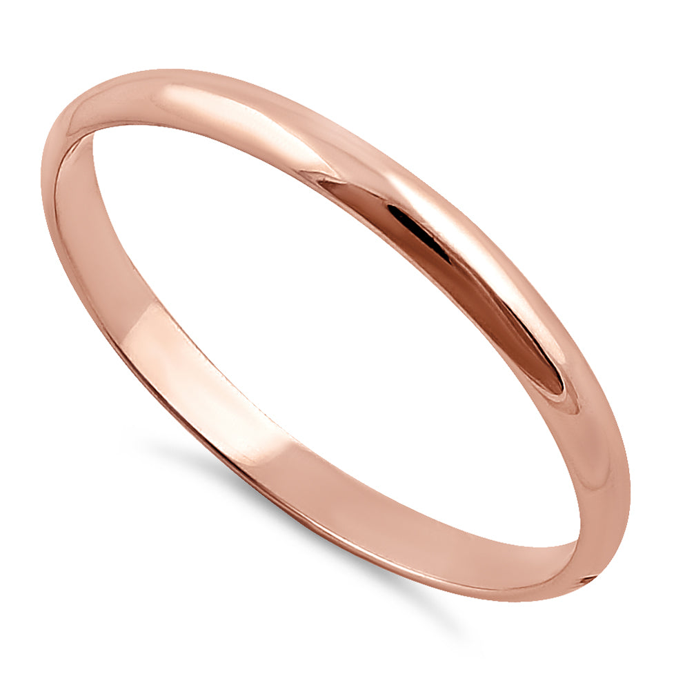 14K Rose Gold 2mm Solid Wedding Band Ring for Women - Classic Minimalist Stackable Ring for Engagement, Anniversary, and Everyday Wear