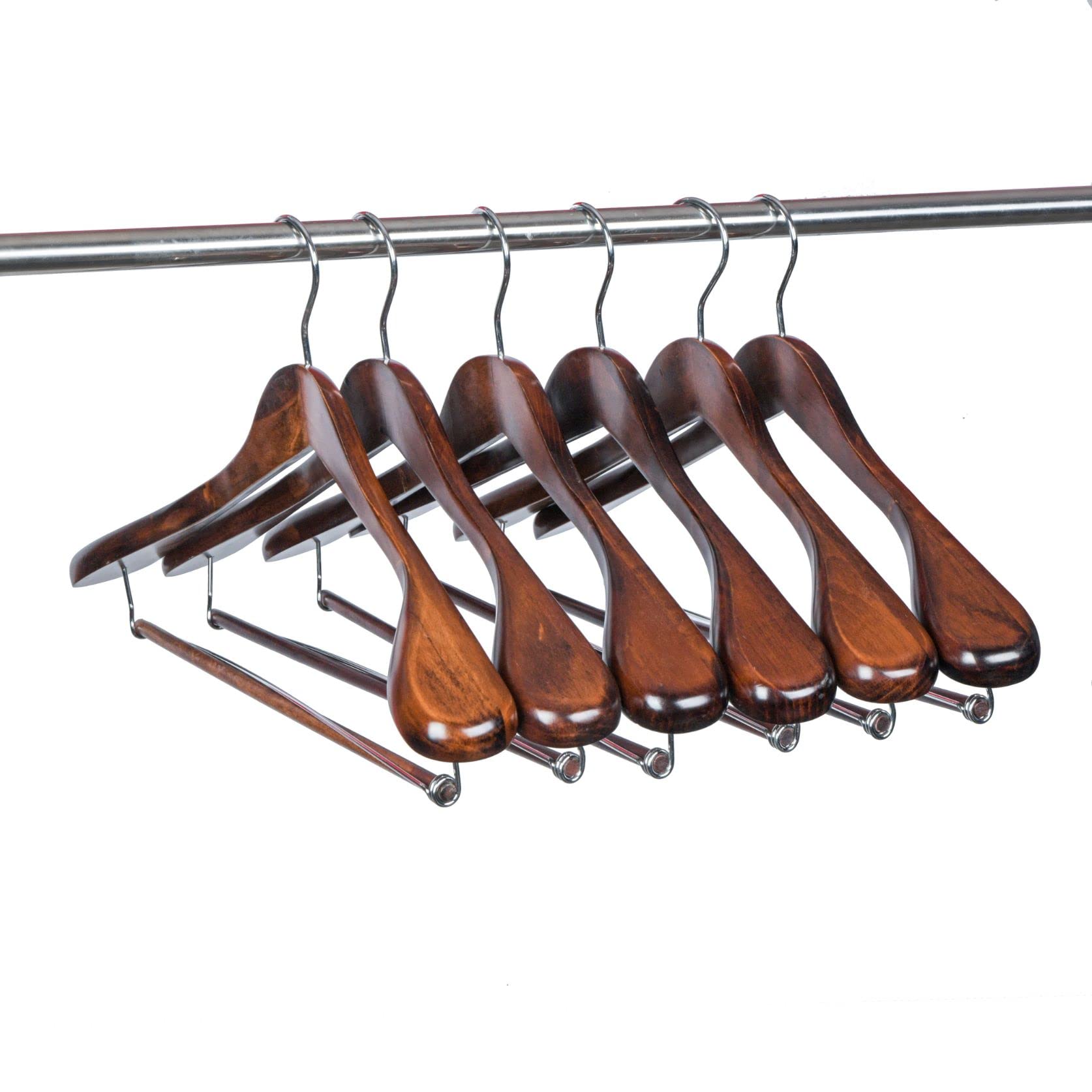 Premium 30-Pack Wooden Hangers with Swivel Hook - Heavy Duty Wide Shoulder Closet Hangers for Jackets, Coats & Dresses (Supports 20lbs) - Ideal for Wardrobe Organization & Luxury Garment Storage