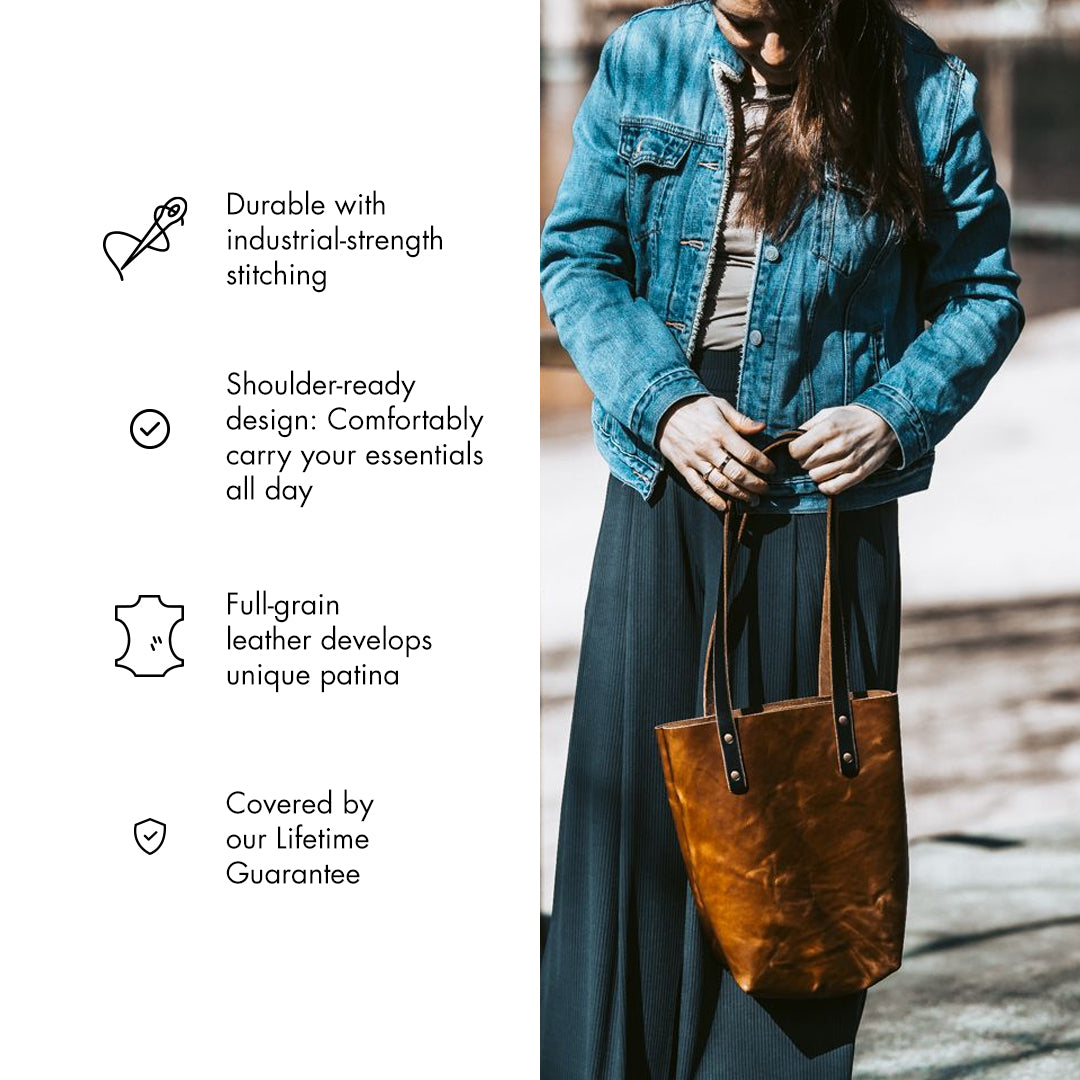 Premium Genuine Leather Tote Bag for Women - Stylish & Durable Everyday Carryall | Perfect for Work, Travel & Shopping