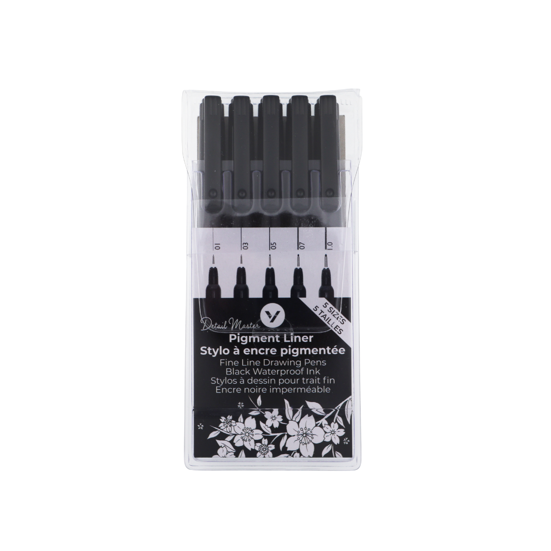 Detail Master Pigment Liner Pens Set - Professional Fine Tip Drawing & Calligraphy Markers for Artists, Sketching, Manga, Illustration - Perfect for Bullet Journaling, Hand Lettering, and Art Projects