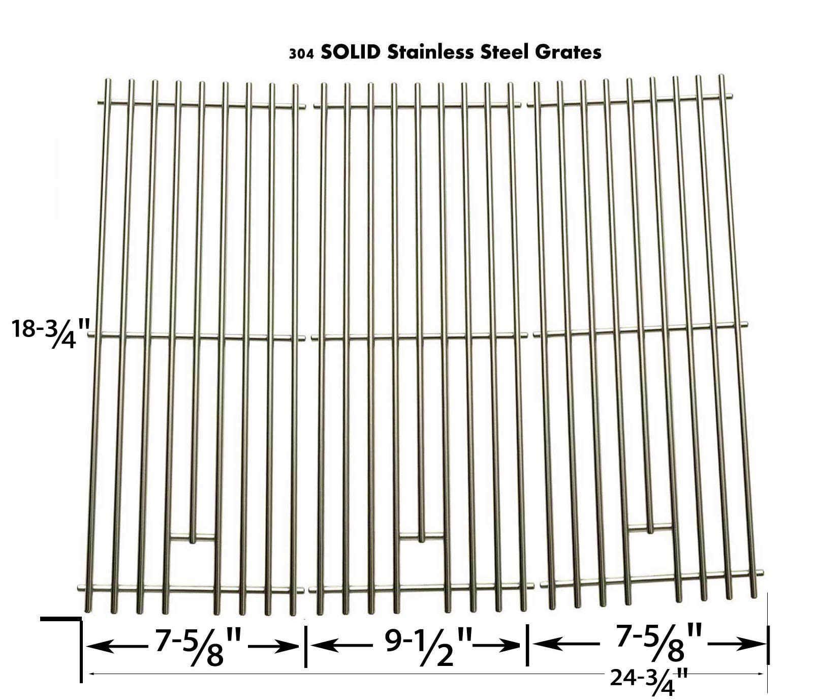 Premium Stainless Steel BBQ Cooking Grid Replacement for Kenmore 119 Series & BBQ Galore XC03WN Gas Grills - Heavy Duty Rust-Resistant Grill Grates (Set of 3) - Perfect for Backyard BBQs, Tailgating & Outdoor Cooking