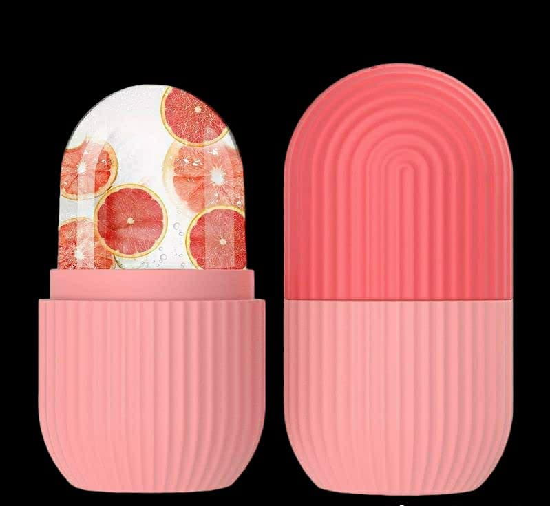 Ice Roller for Face - Skin Glowing Facial Massage Tool with Leakproof Silicone Roller (Pink) | Reduce Puffiness & Dark Circles, Soothe Sunburn - Perfect for Morning Routine & Post-Workout Skin Care