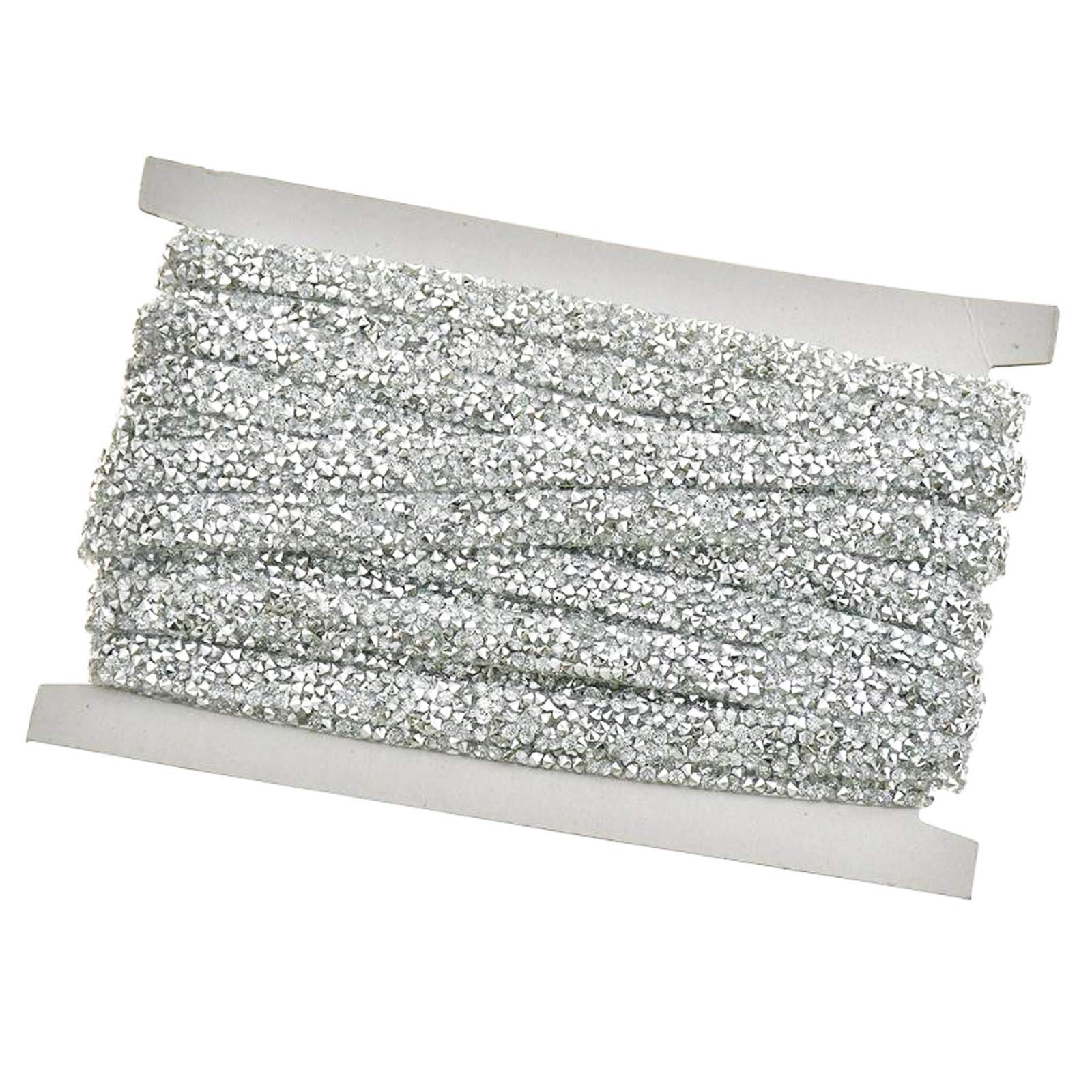 Diamond Rhinestone Mesh Ribbon - Silver Bling Crystal Wrap for Wedding Cakes, Centerpieces, Birthday Crafts & Decorations (2.5CM x 5Yard) - Perfect for Belt Wraps, Gift Packaging & DIY Jewelry Strips