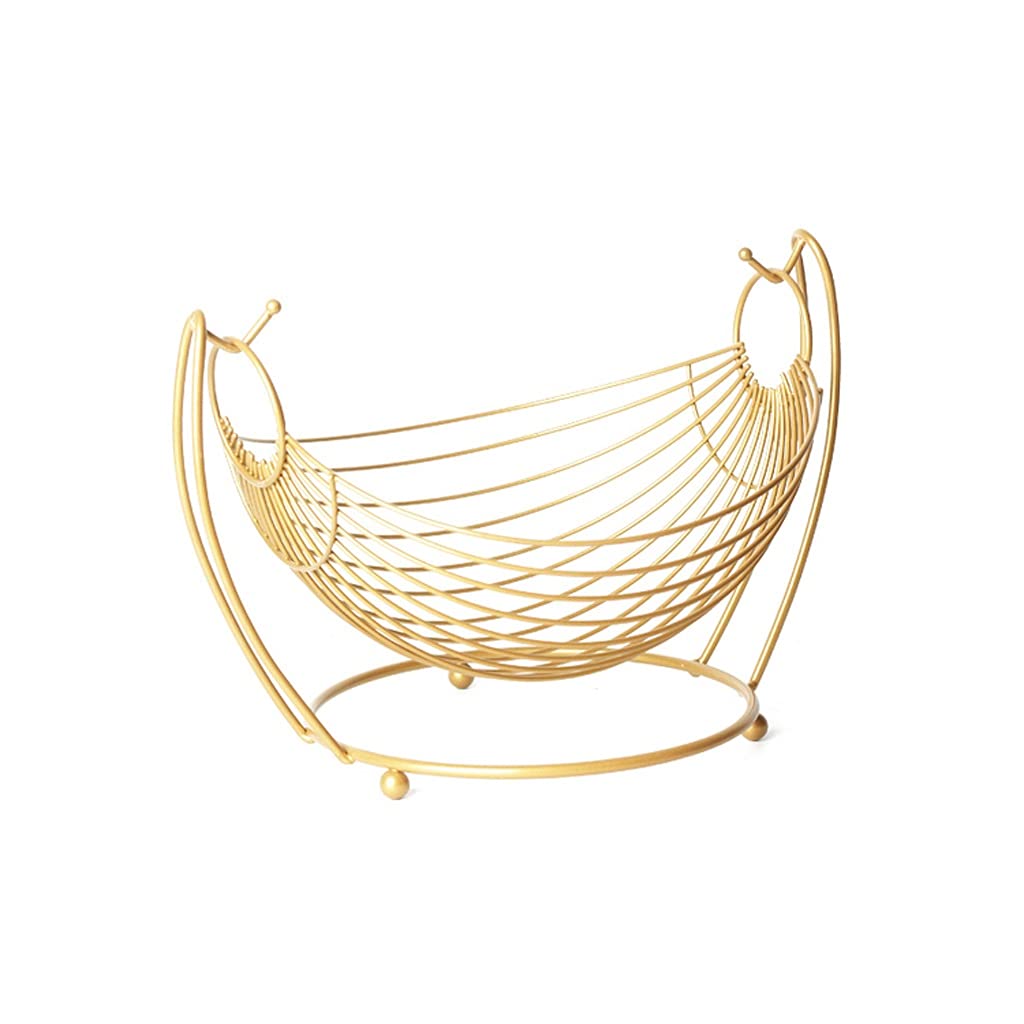 Nordic Style Creative Fruit Basket - Modern Wrought Iron Snack Plate for Home, Living Room & Coffee Table - Gold (Perfect for Parties, Dining & Stylish Home Decor)