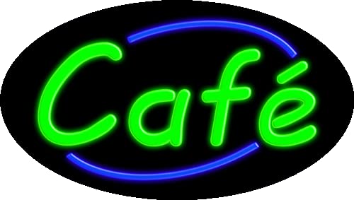 Vintage Cafe Glass Neon Sign #14028 - Handmade in USA | Perfect for Coffee Shop, Bar & Home Decor