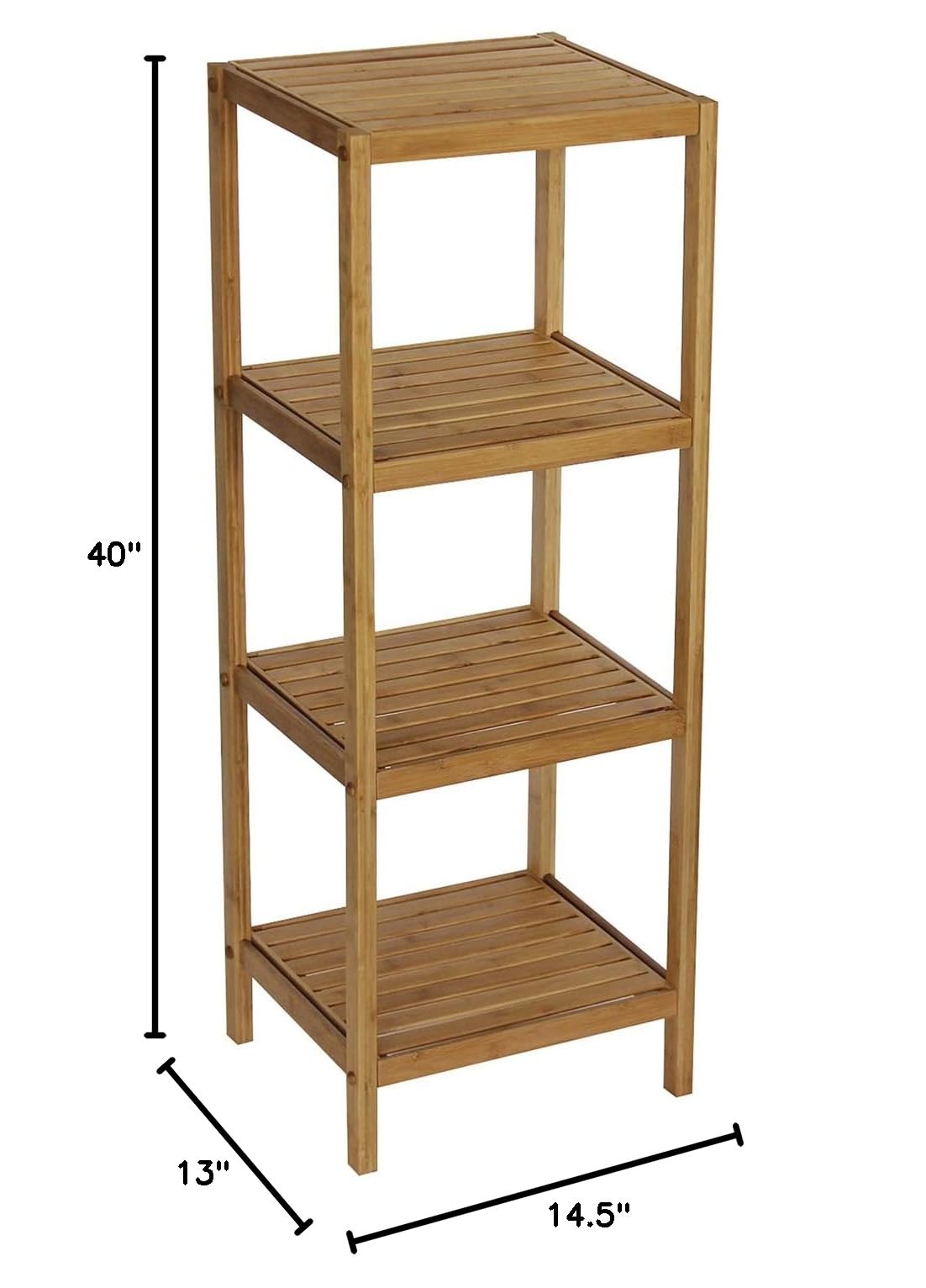 Natural Bamboo Spa Shelf Tower - 4-Tier Bathroom Organizer for Towels, Toiletries & Decor | Perfect for Bathroom, Spa & Home Storage