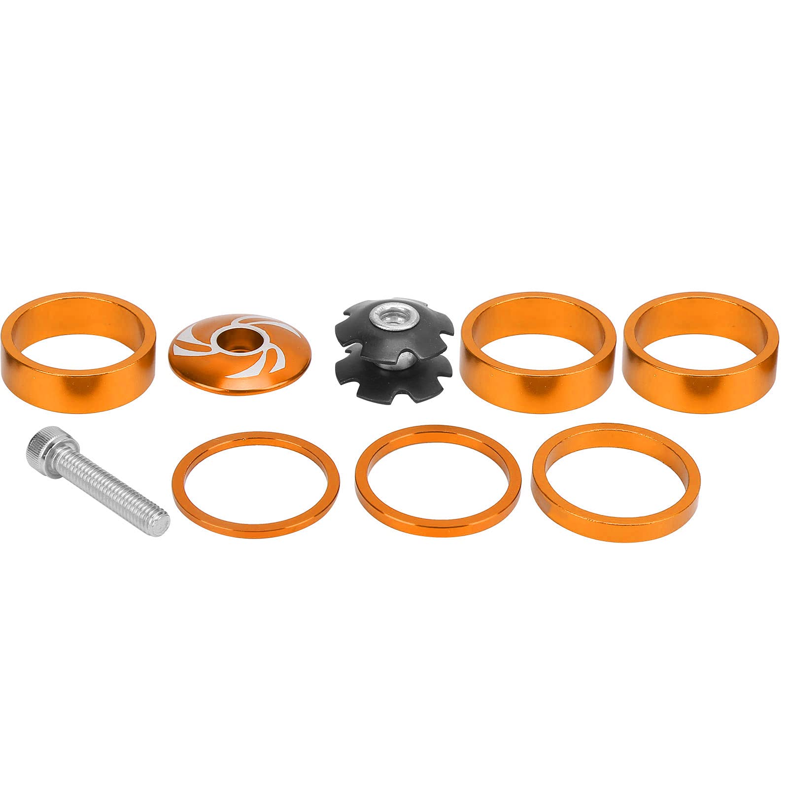 6Pcs Aluminum Alloy Bike Headset Spacers - YUUGAA Bicycle Handlebar Stem Spacers for Mountain Bike, Road Bike & BMX | Perfect for Adjusting Handlebar Height & Bike Maintenance