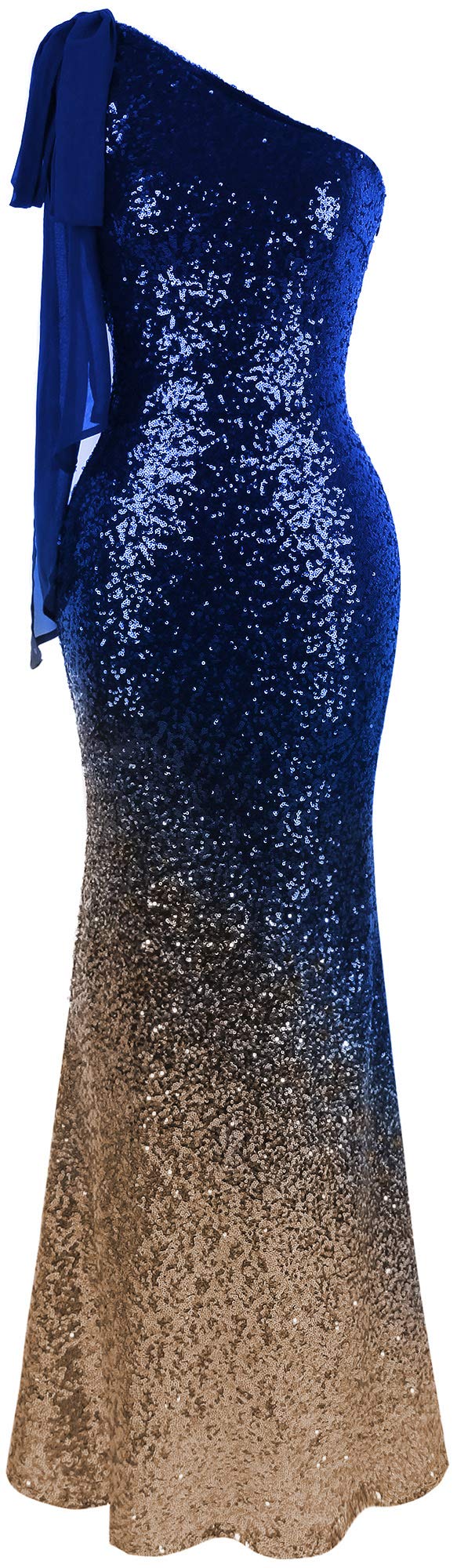 Elegant Asymmetric Ribbon Gradient Sequin Mermaid Prom Dress for Women - Perfect for Evening Gala, Formal Events & Special Occasions