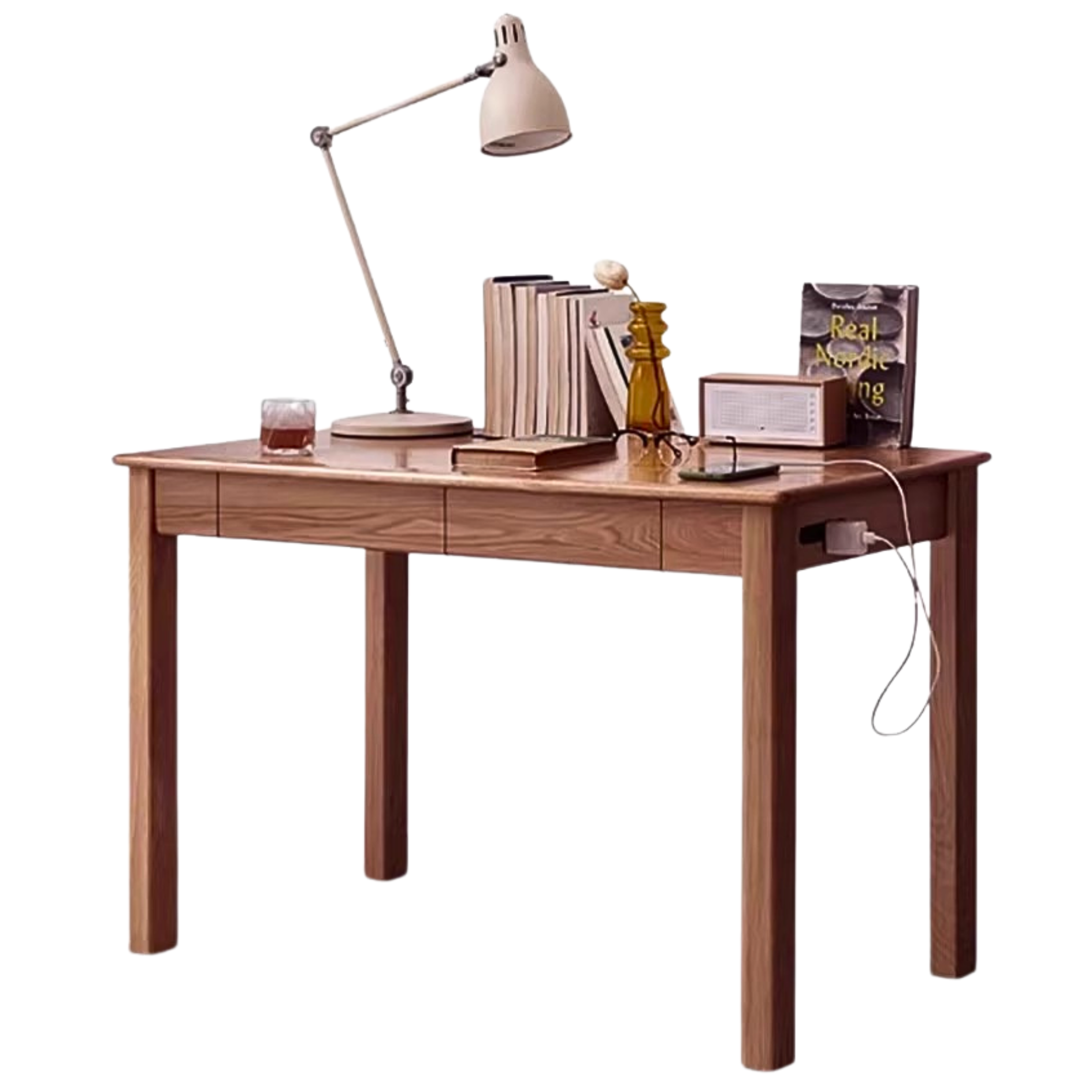 Premium Solid Wood Office Desk - Black Walnut, Oak & Ash Options | Modern Home Office & Executive Workspace Furniture