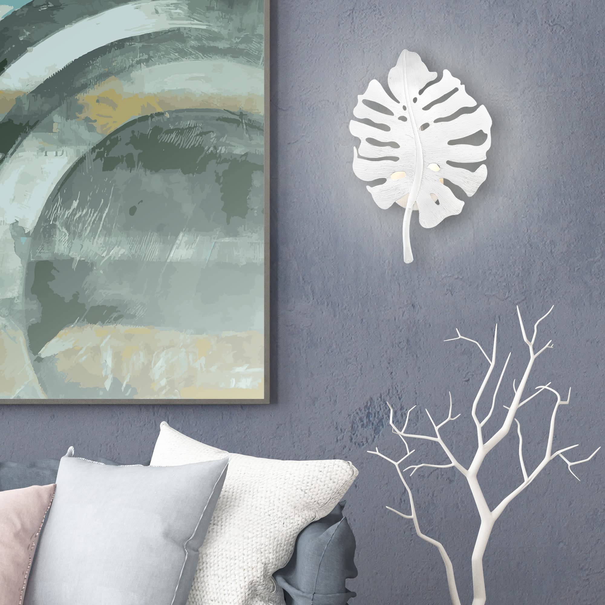 Golden Lighting Aruba 1 Light Metal Wall Sconce in White Gold - Modern Wall Light Fixture for Bedroom, Living Room & Hallway Lighting Decor
