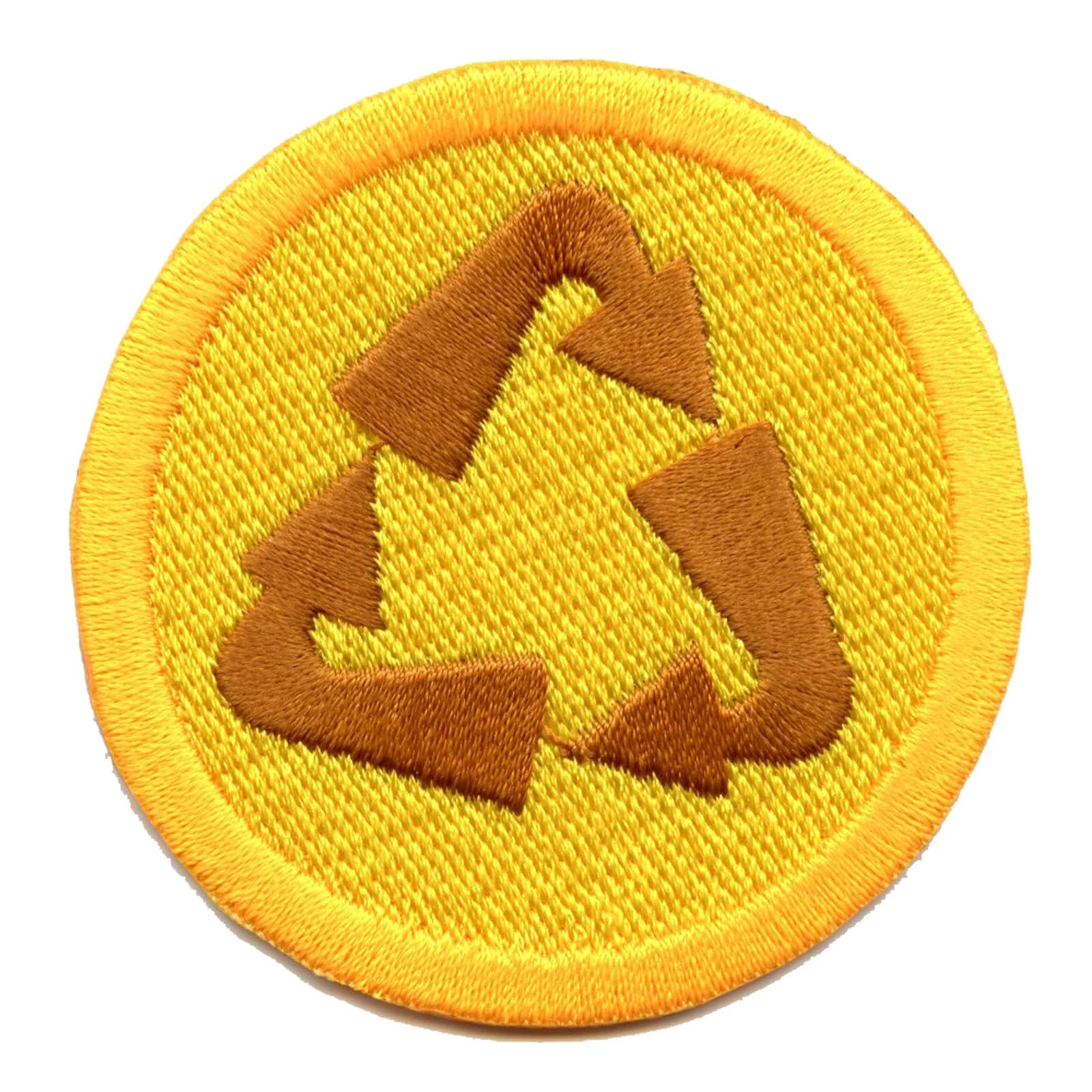 Eco-Friendly Recycling Badge Patch - Embroidered Iron-On for Scout Sash & Outdoor Gear - Perfect for Wilderness Adventures, Camping & Environmental Awareness Activities