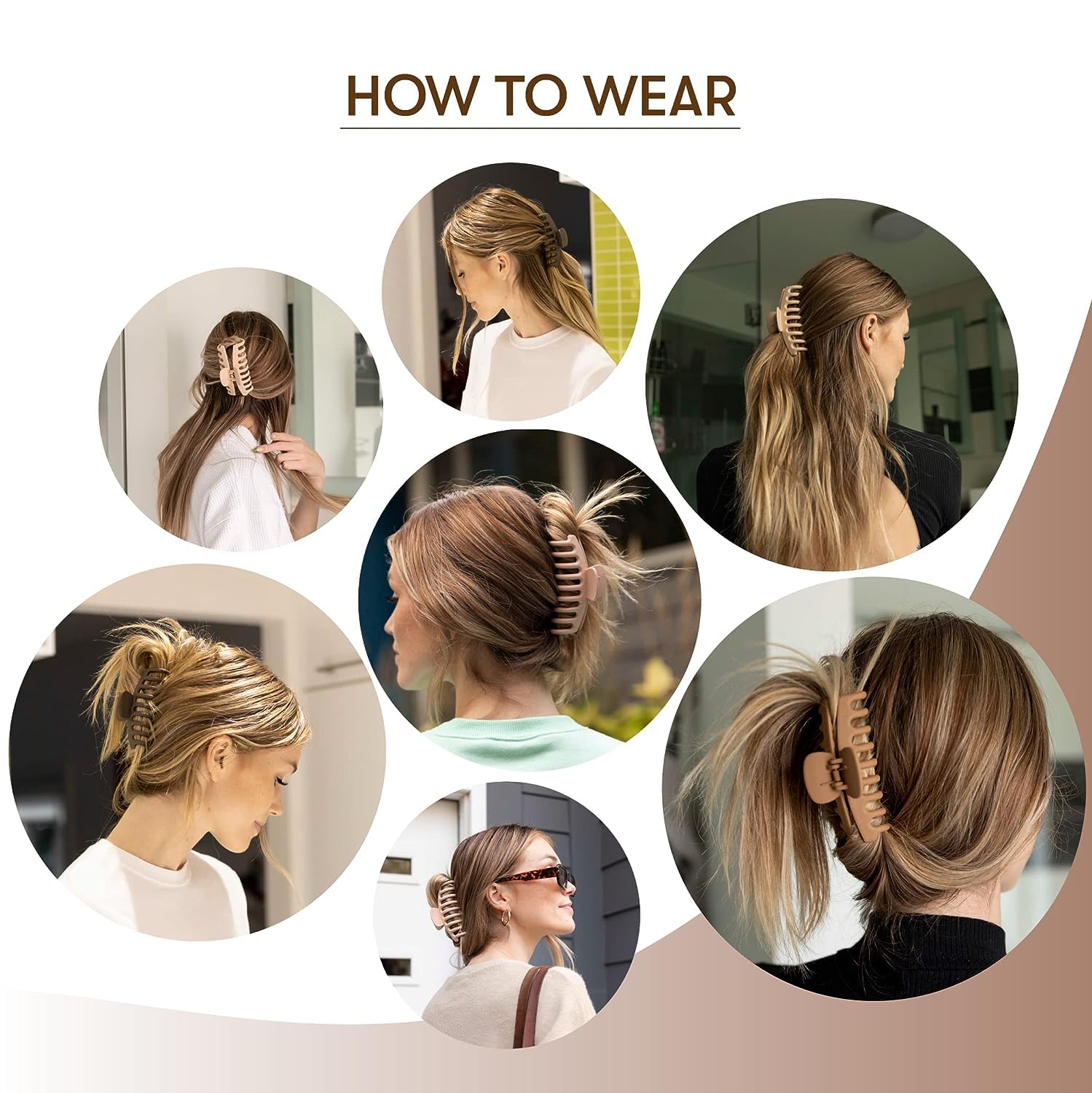 SUKAINA TRENDS Large Hair Claw Clips for Women & Girls - Matte Non-Slip Strong Hold Barrettes for Thick, Thin & Normal Hair (Black, Blue) | Perfect for Work, Gym, Travel & Everyday Styling
